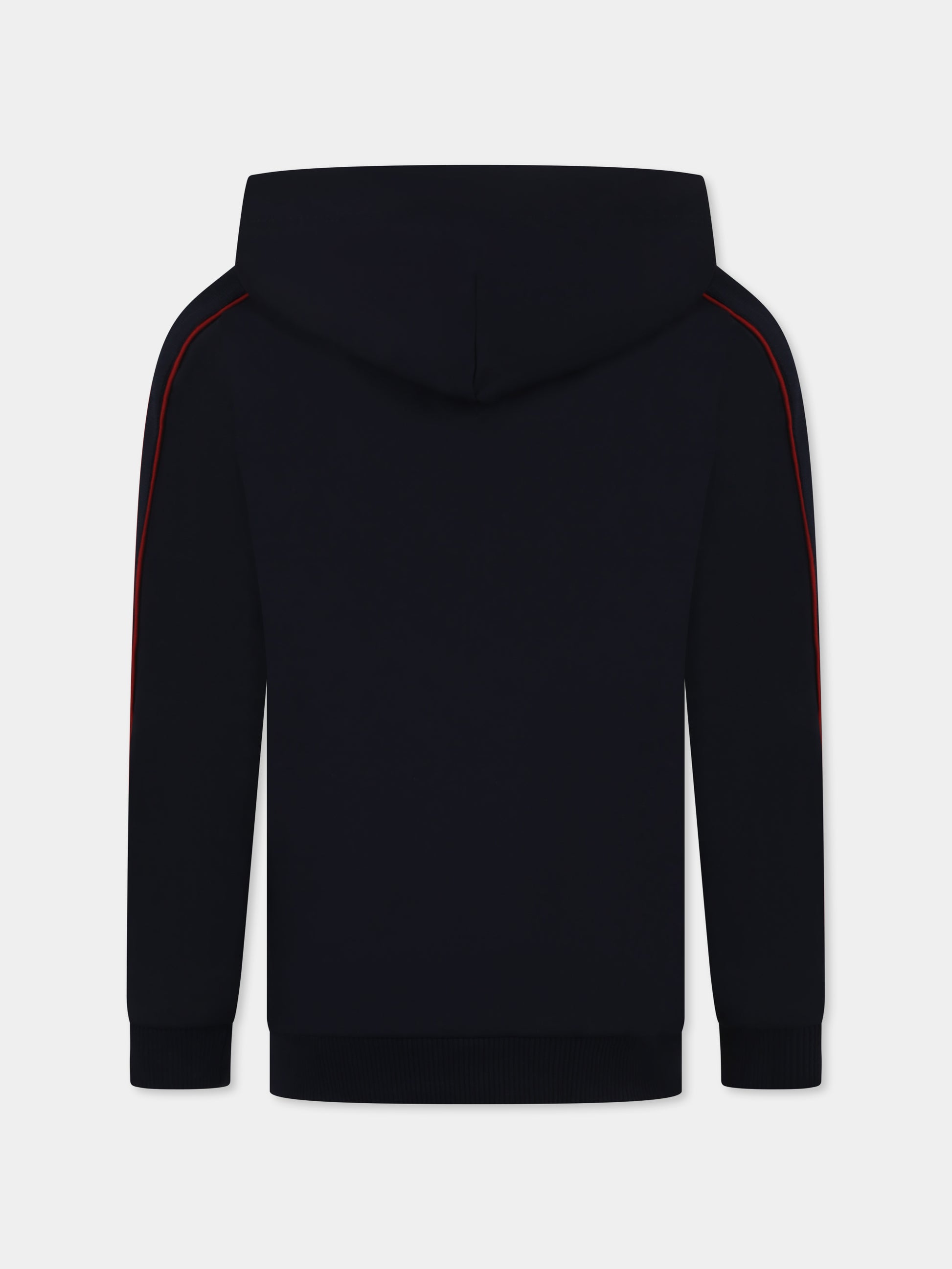 Felpa blu per bambino con bandierina e logo,Tommy Hilfiger Junior,KB0KB09054 DW%