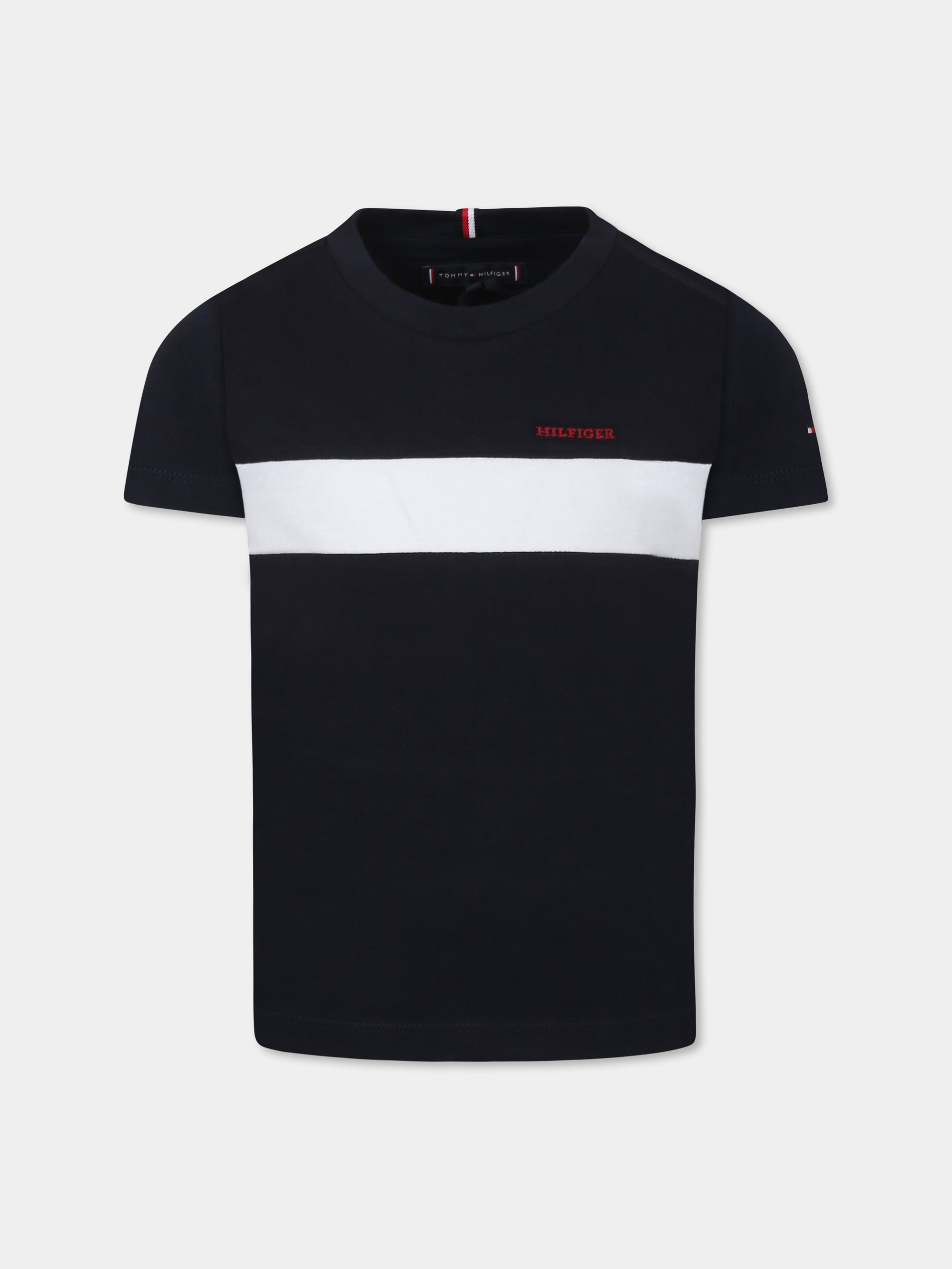 T-shirt blu per bambino con logo,Tommy Hilfiger Junior,KB0KB09142 DW5