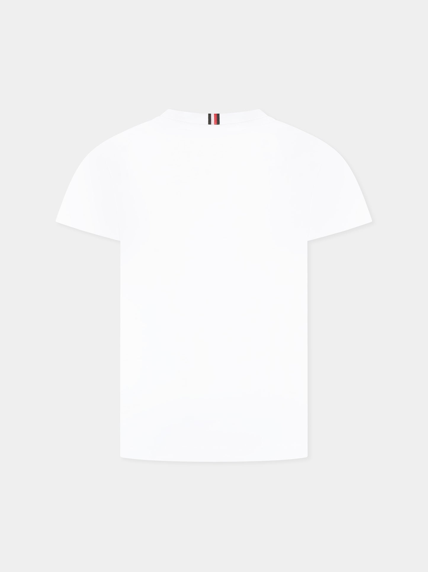 White t-shirt for boy with logo