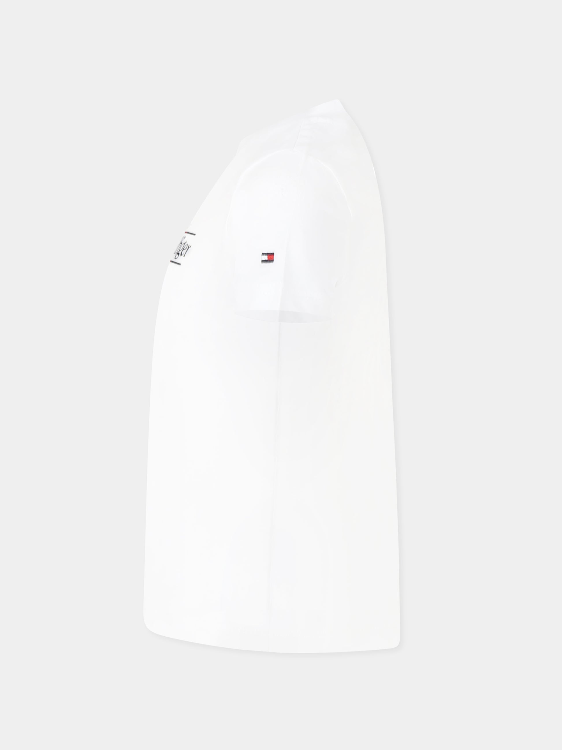 T-shirt bianca per bambino con logo,Tommy Hilfiger Junior,KB0KB09158 YBR