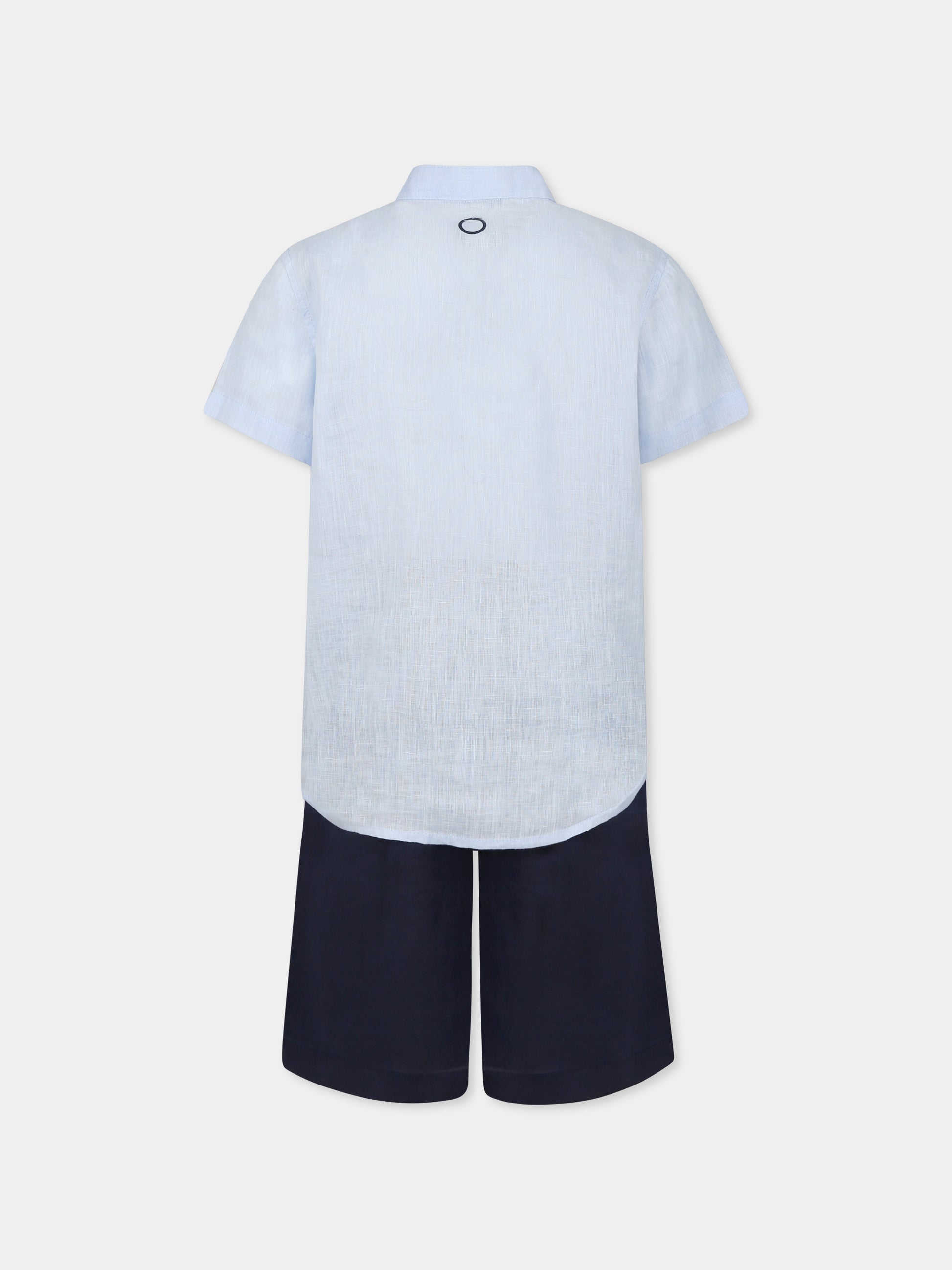 Completo azzurro per bambino con logo,Trussardi Junior,TBP25013CL AZURE DUST