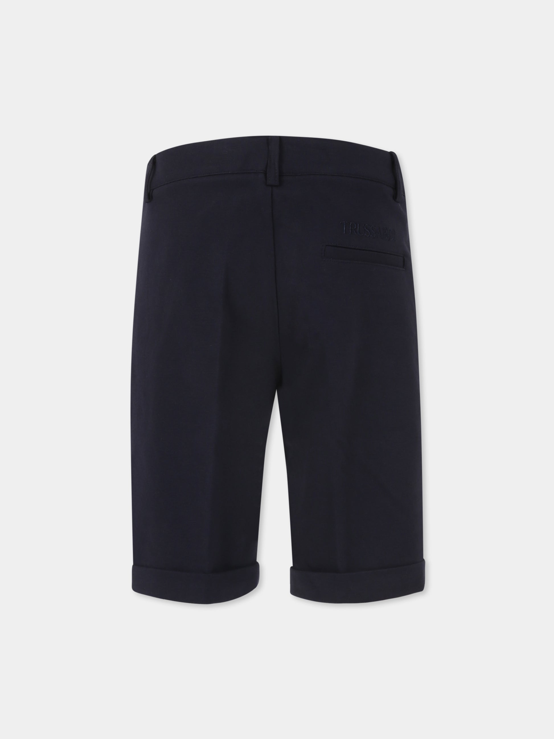 Shorts blu per neonato con logo,Trussardi Junior,TBP25028BE BLUE NAVY