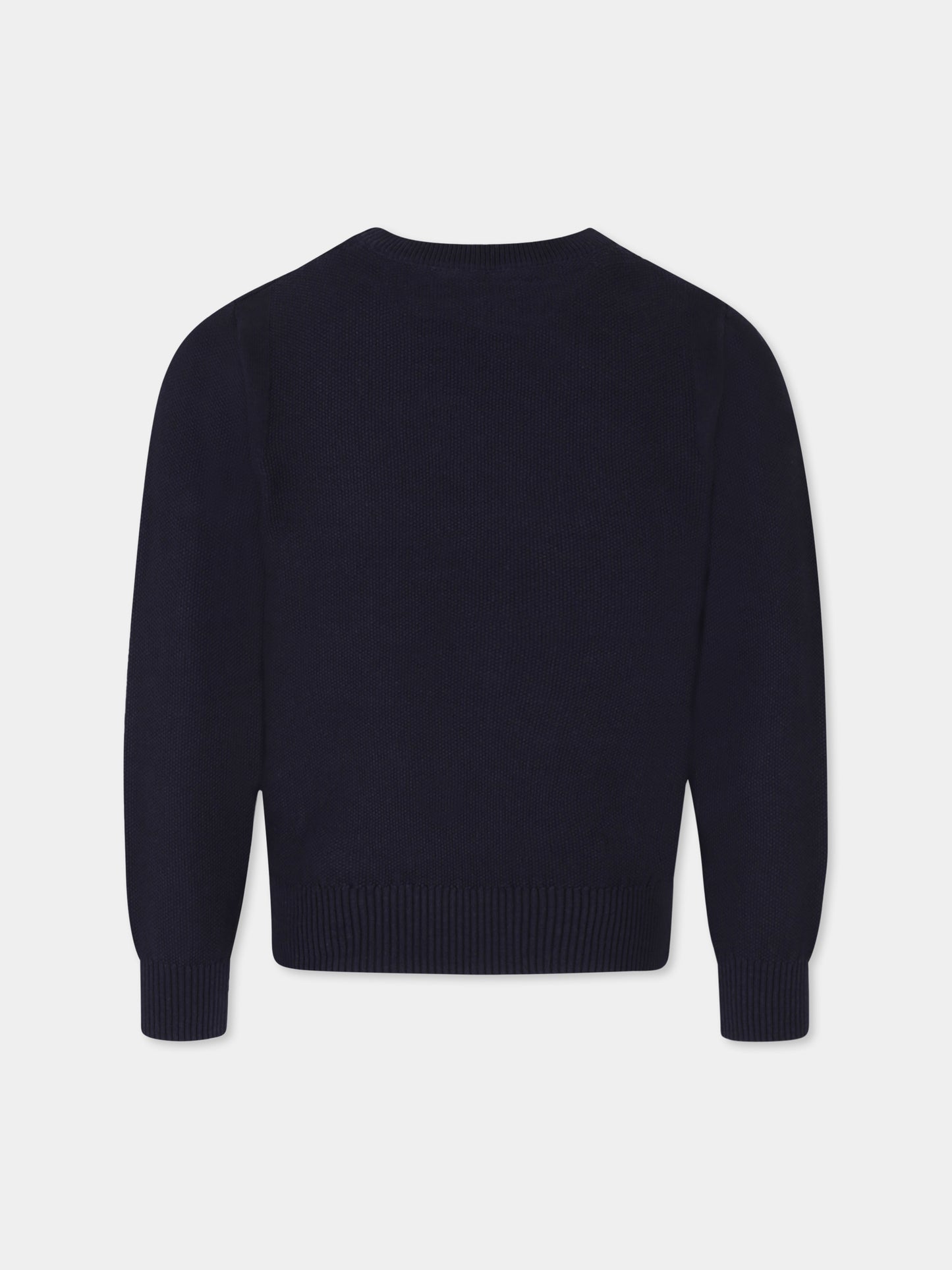 Maglione blu per bambino con logo,Trussardi Junior,TBP25033MA BLUE NAVY