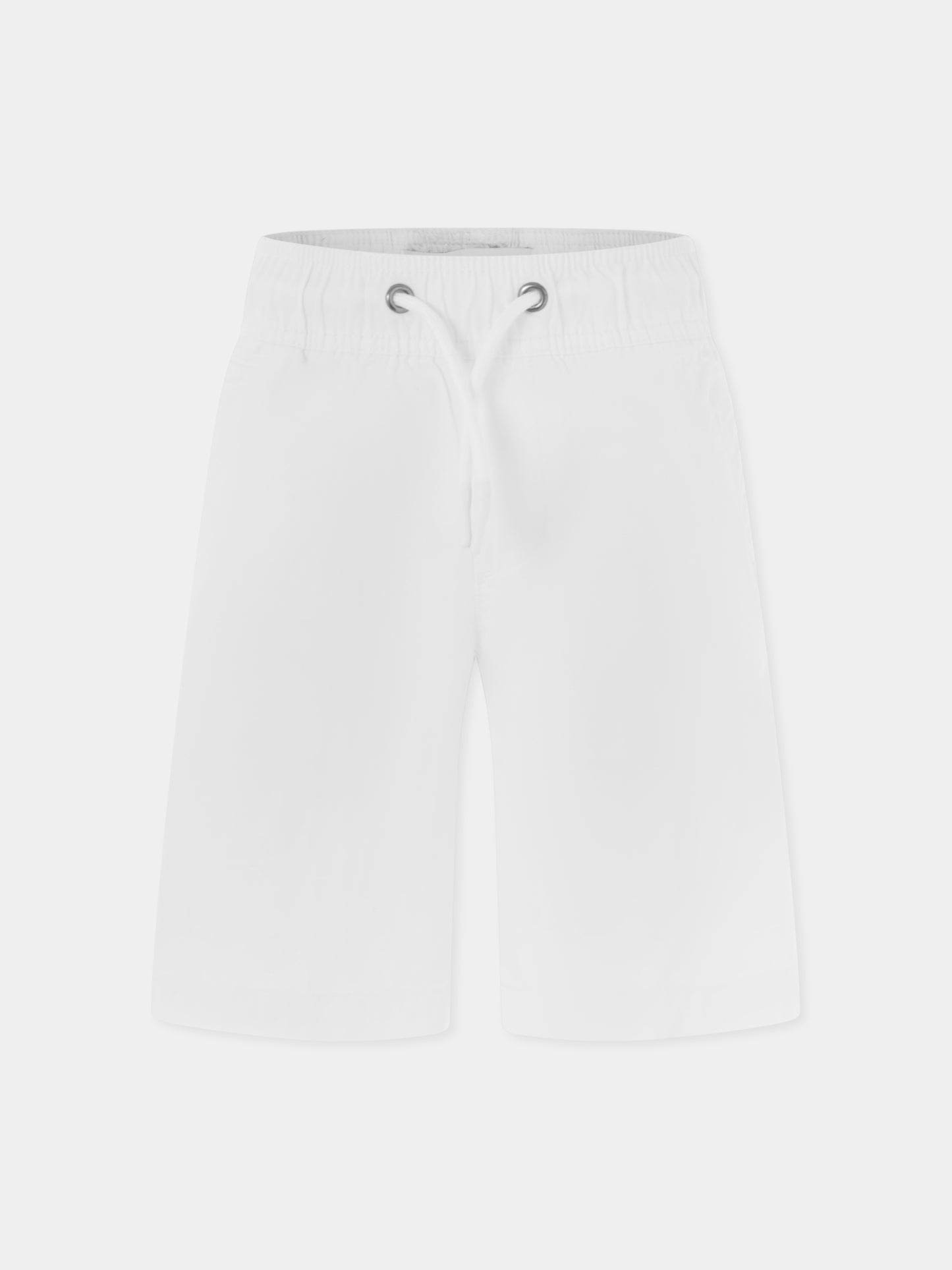White shorts for boy with logo