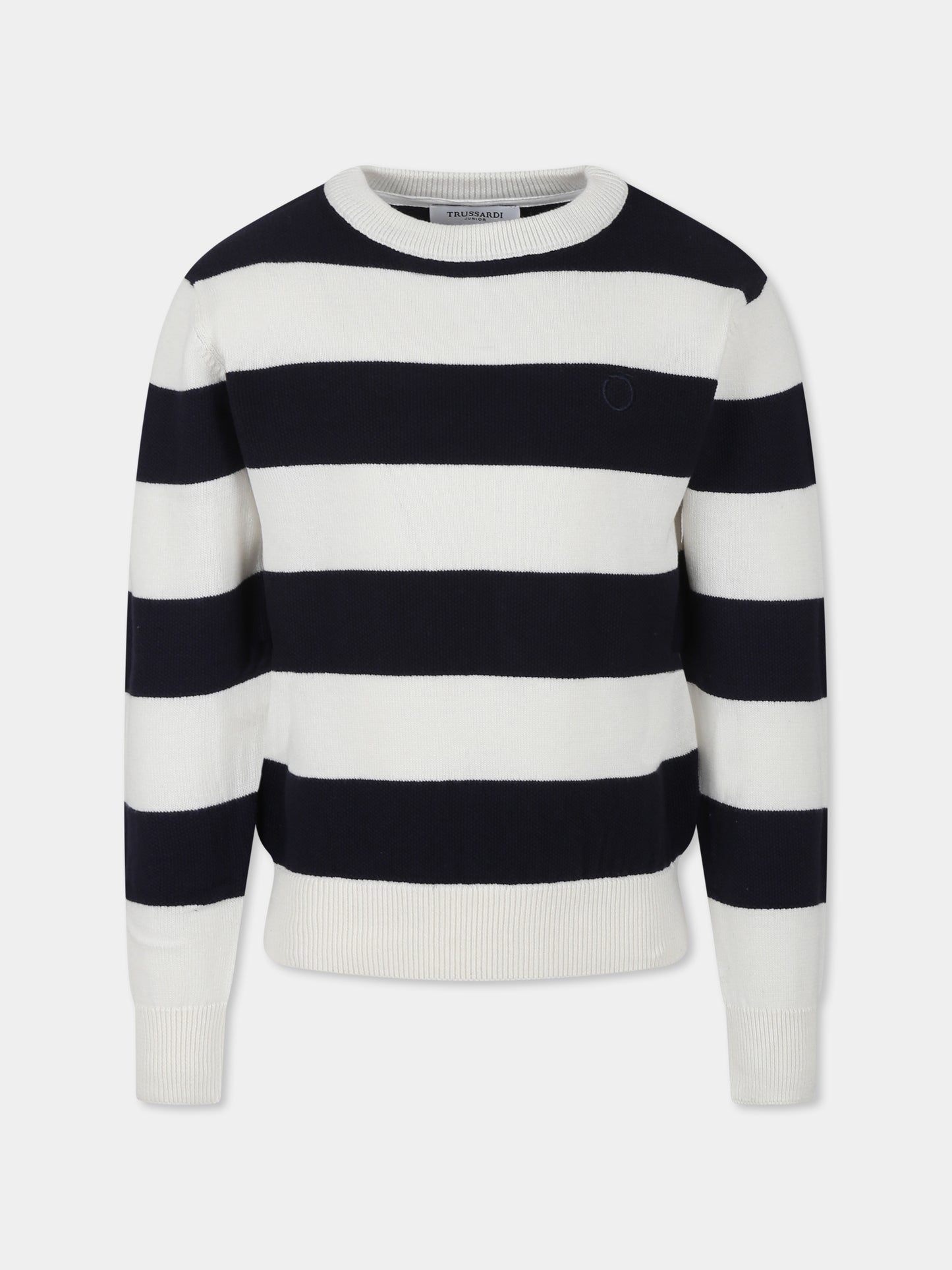 Maglione bianco per bambino con logo,Trussardi Junior,TBP25090MA WHITE