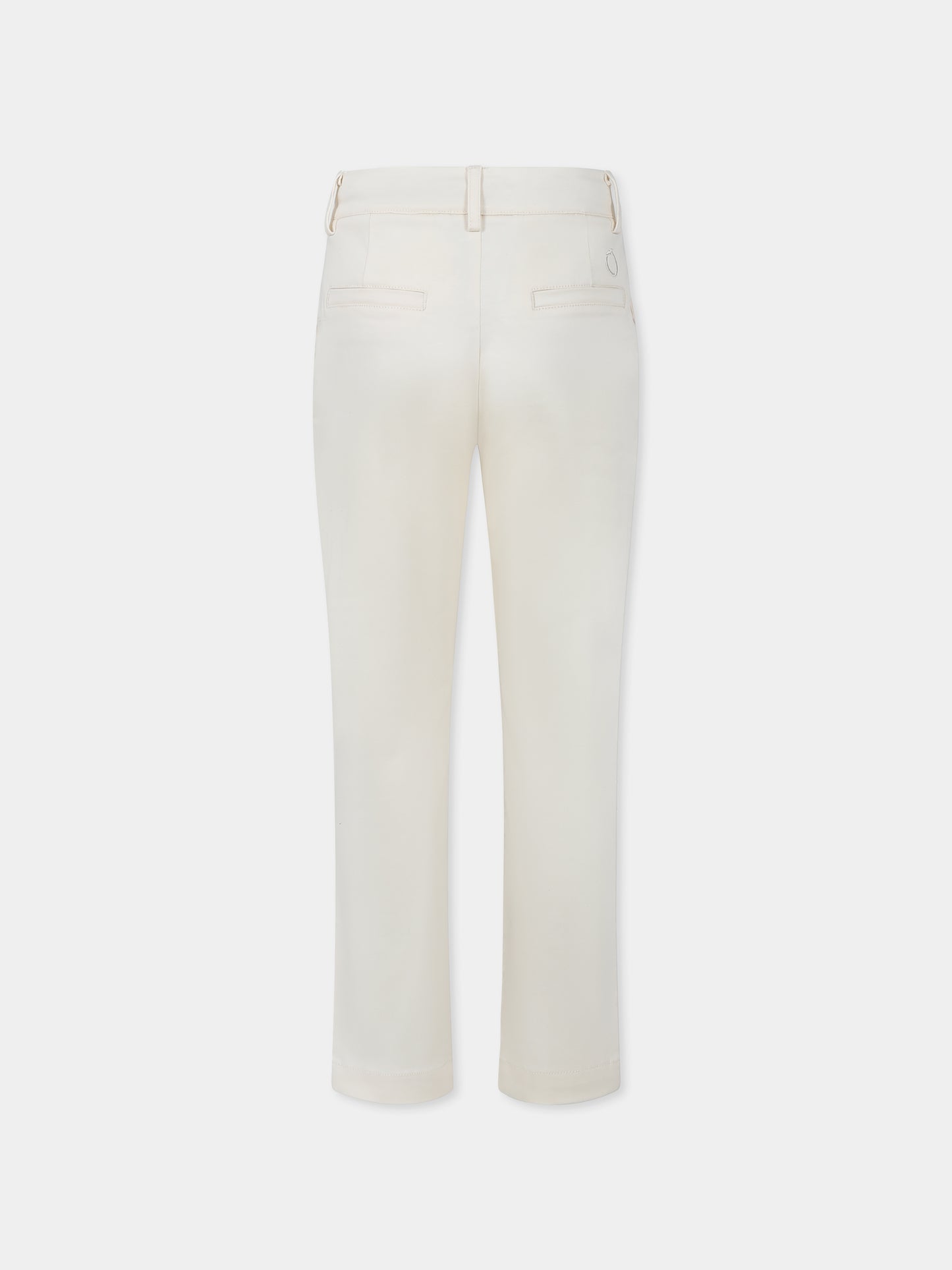 Pantaloni avorio per bambino con logo,Trussardi Junior,TBP25095PA BUTTER