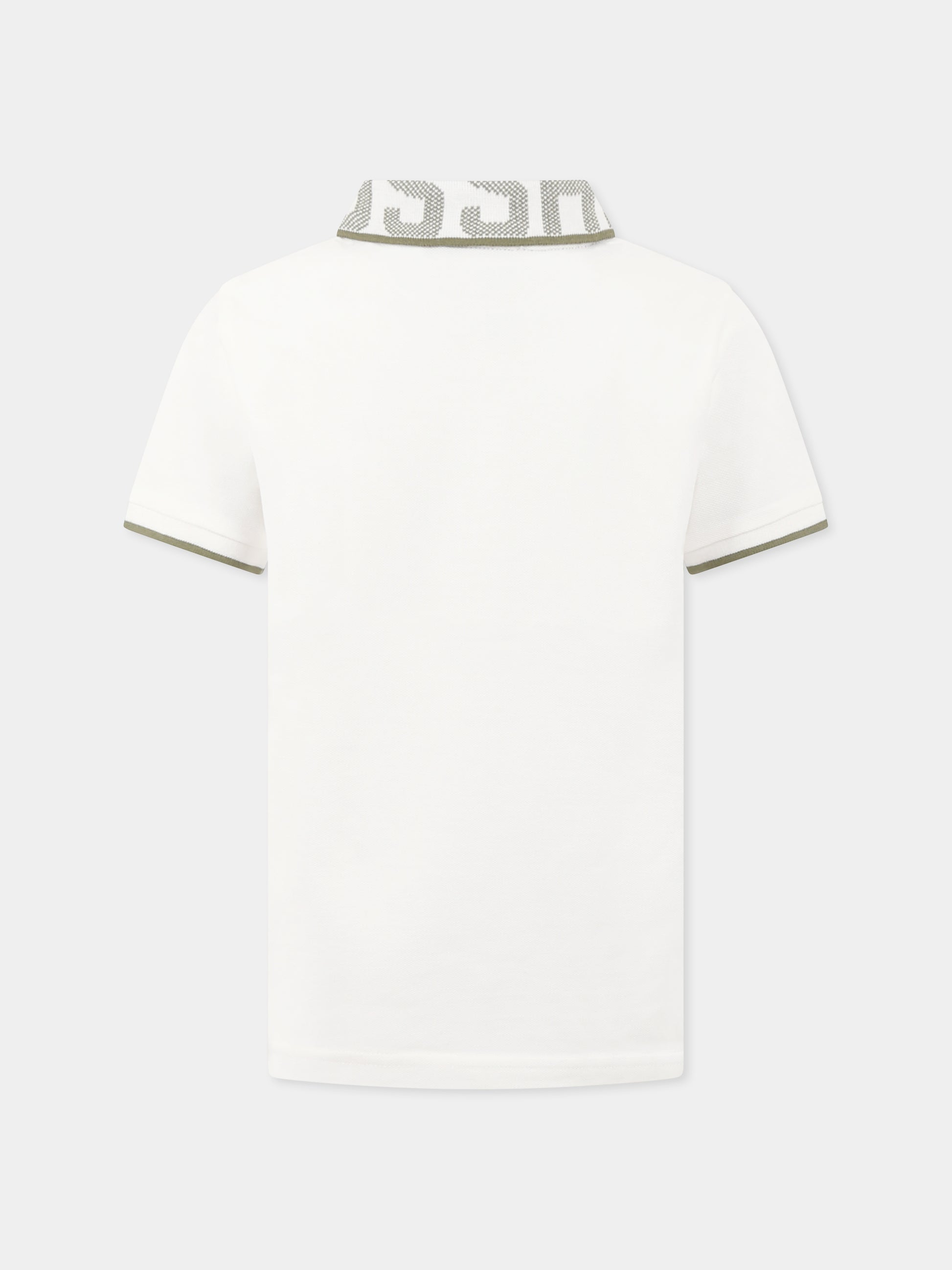 Polo bianca per bambino con logo,Trussardi Junior,TBP25122PO OFF-WHITE