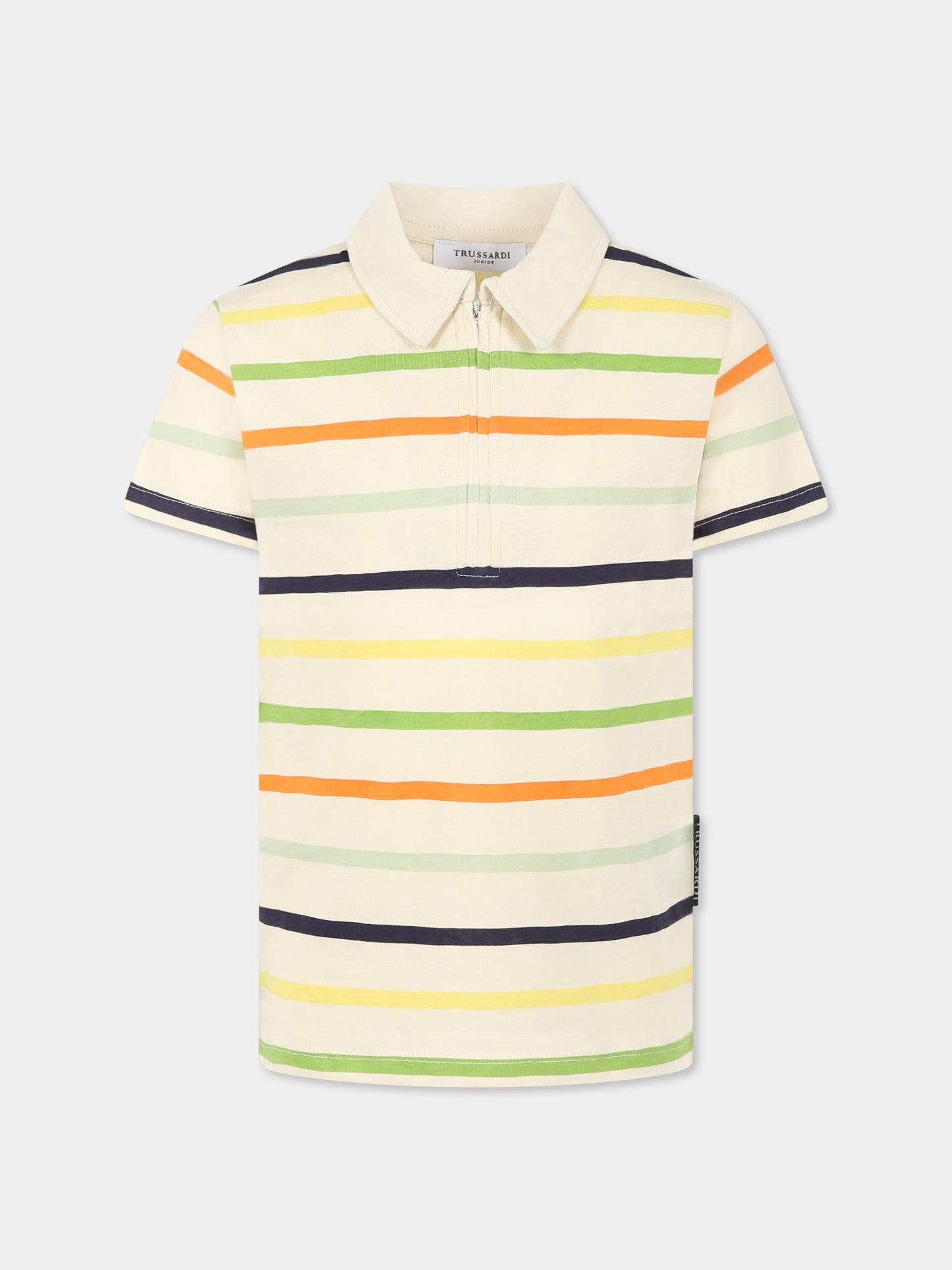 Polo multicolor per bambino,Trussardi Junior,TBP25126PO BUTTER MULTI STRIPES