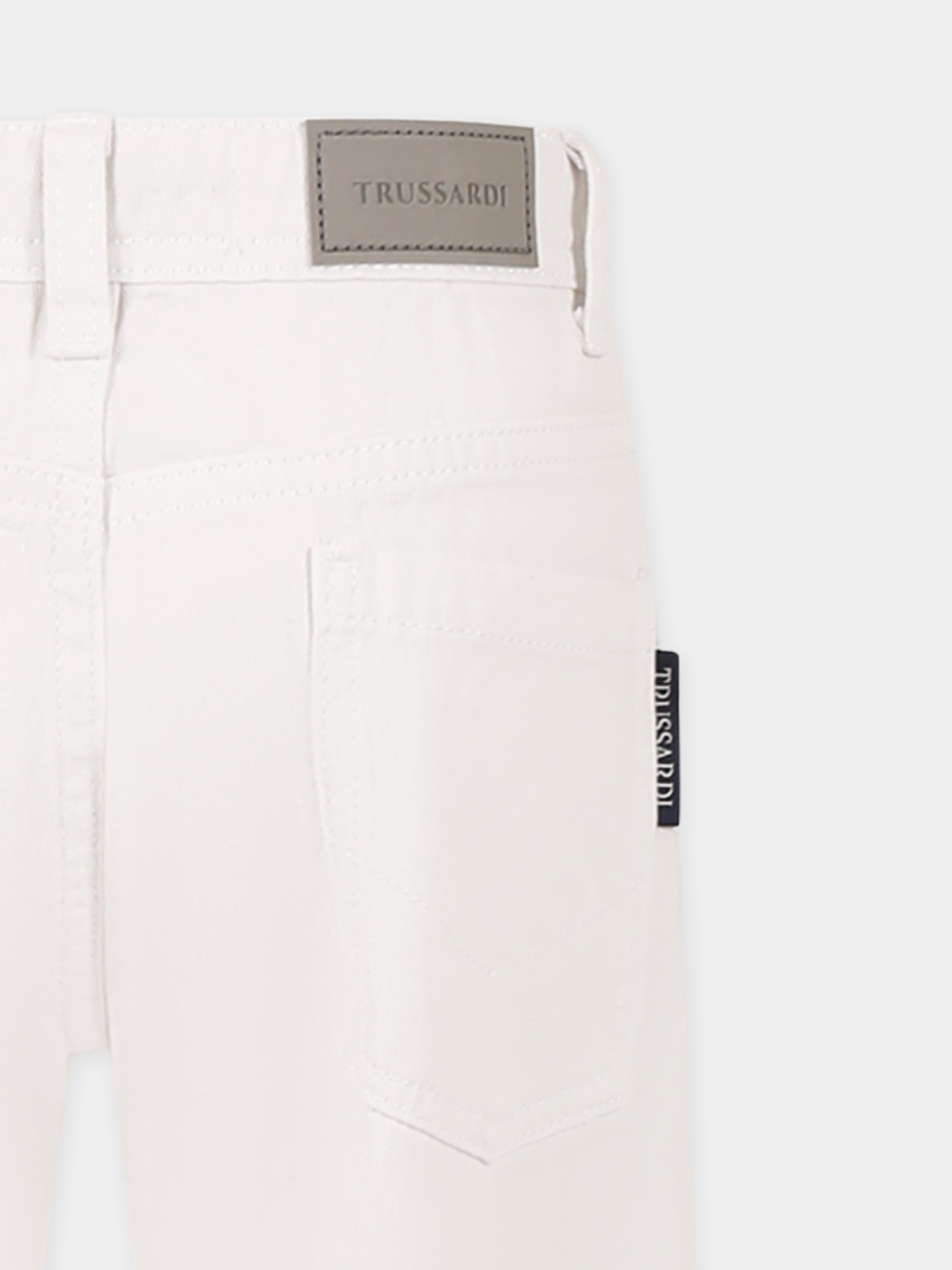 Pantaloni bianchi per bambino con logo,Trussardi Junior,TBP25134PA WHITE