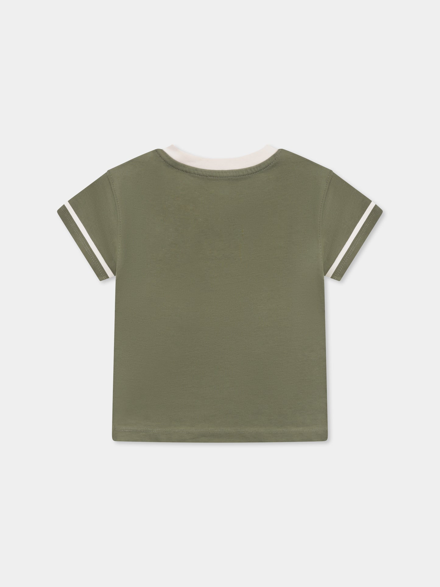 T-shirt verde per neonato con logo,Trussardi Junior,TIP25033TS GREEN ALOE