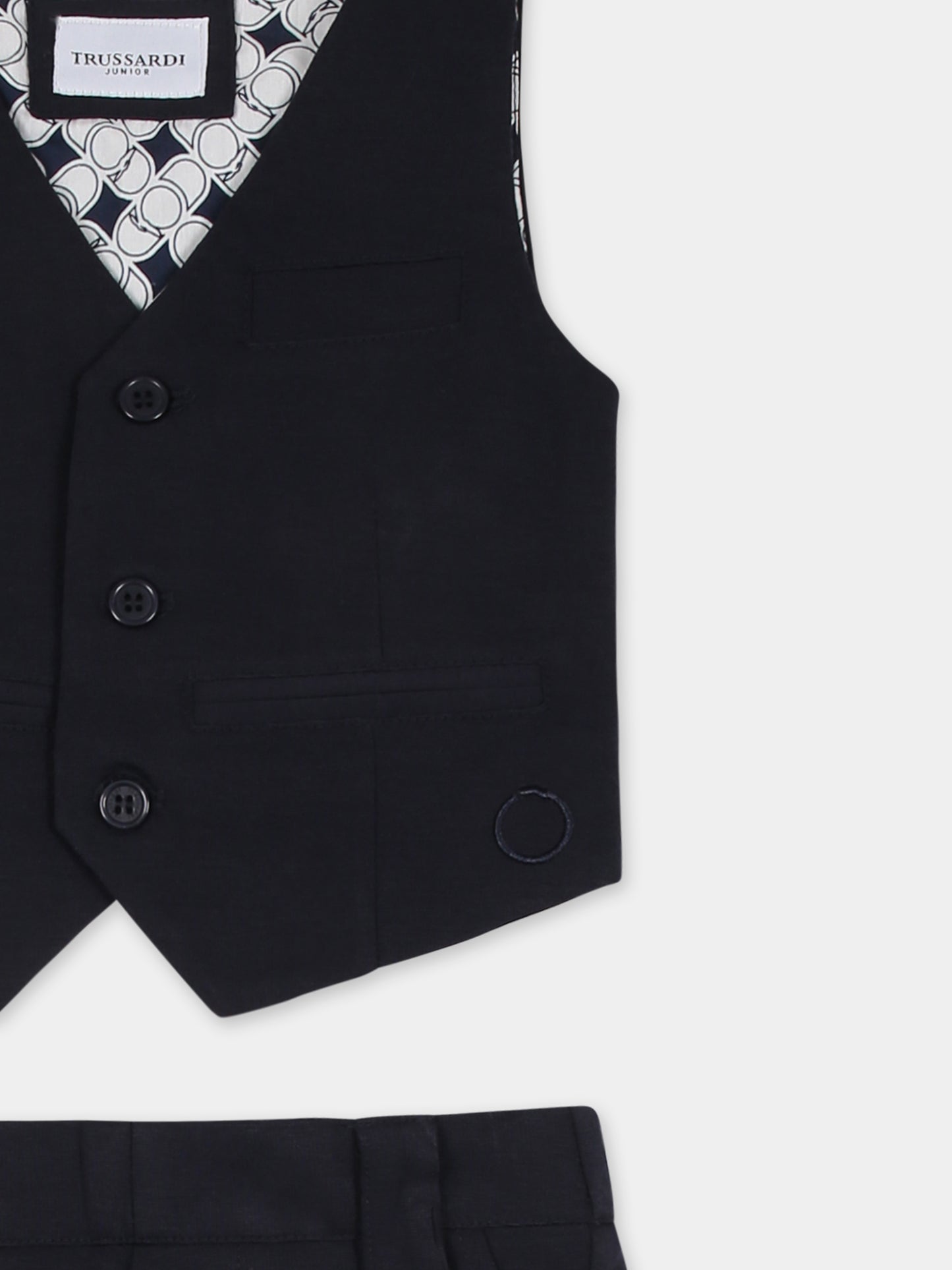 Completo blu per neonato con logo,Trussardi Junior,TIP25048JP BLUE NAVY