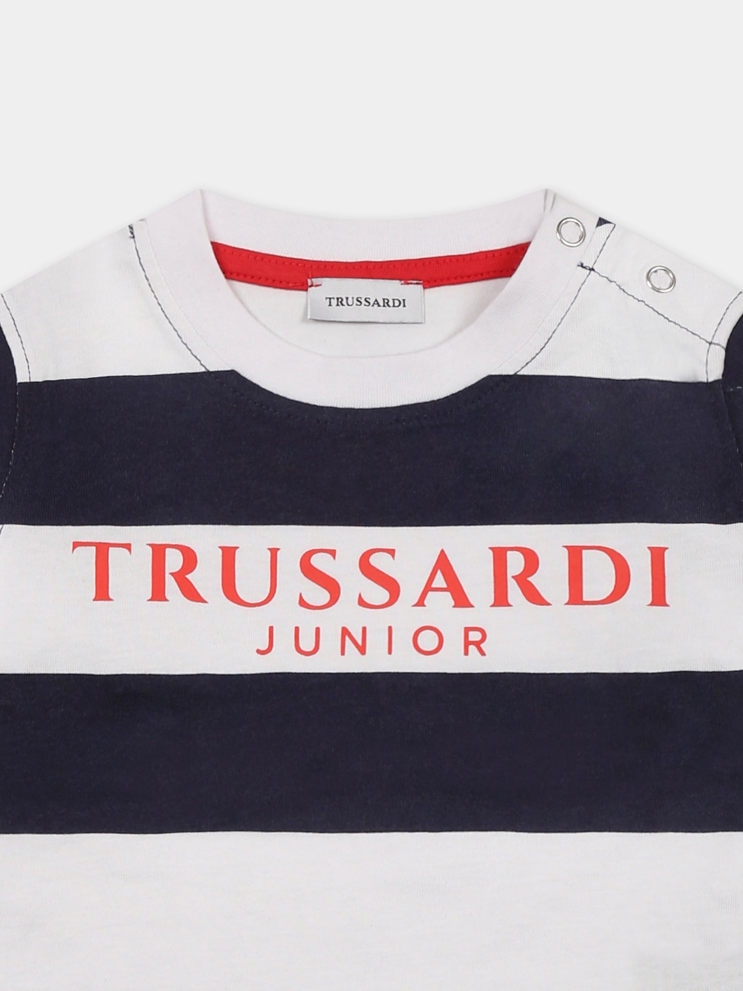 T-shirt bianca per neonato con logo,Trussardi Junior,TIP25056TS WHITE
