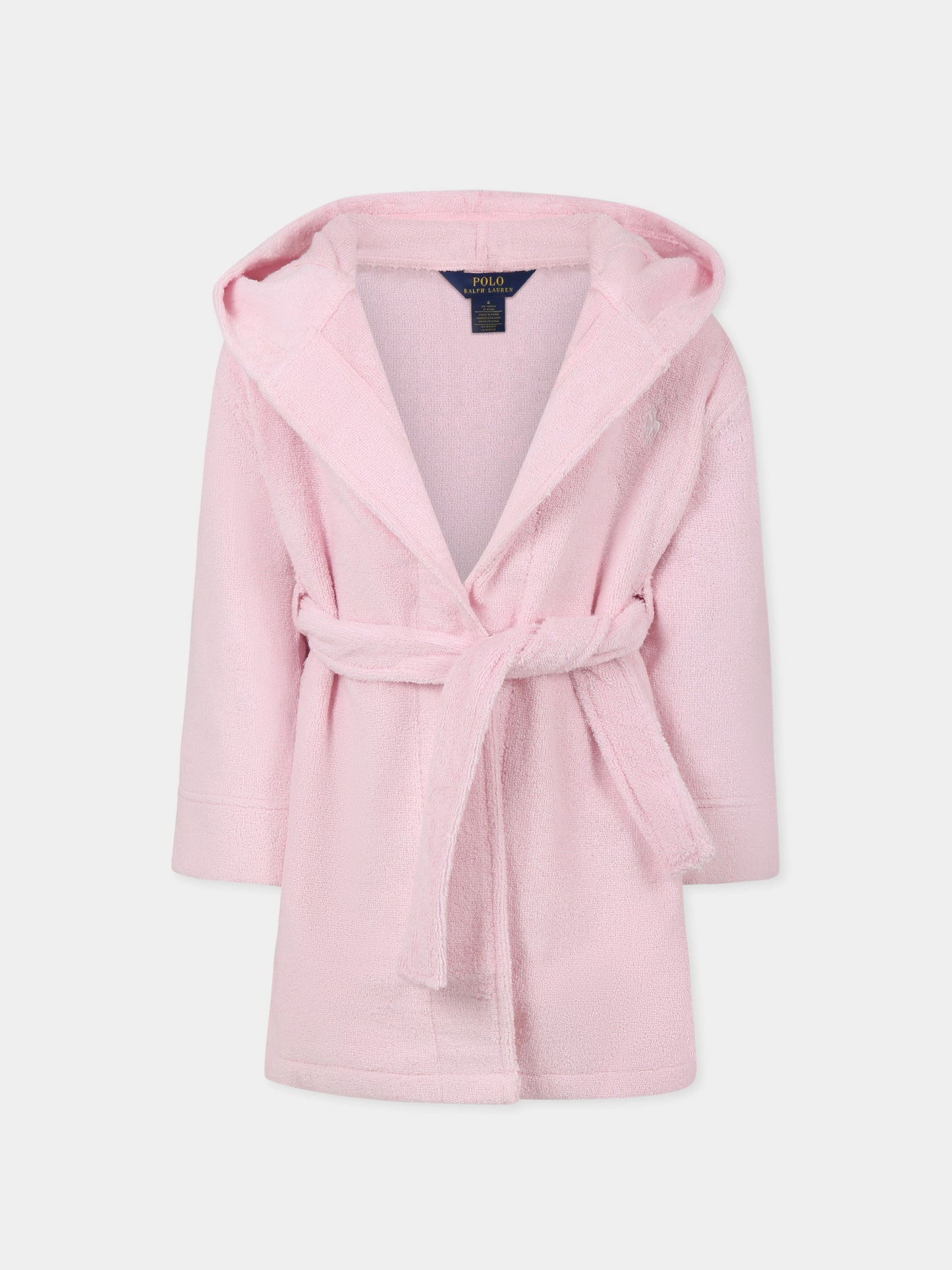 Accappatoio rosa per bambina con cavallino,Ralph Lauren Kids,2P0188 ADQ
