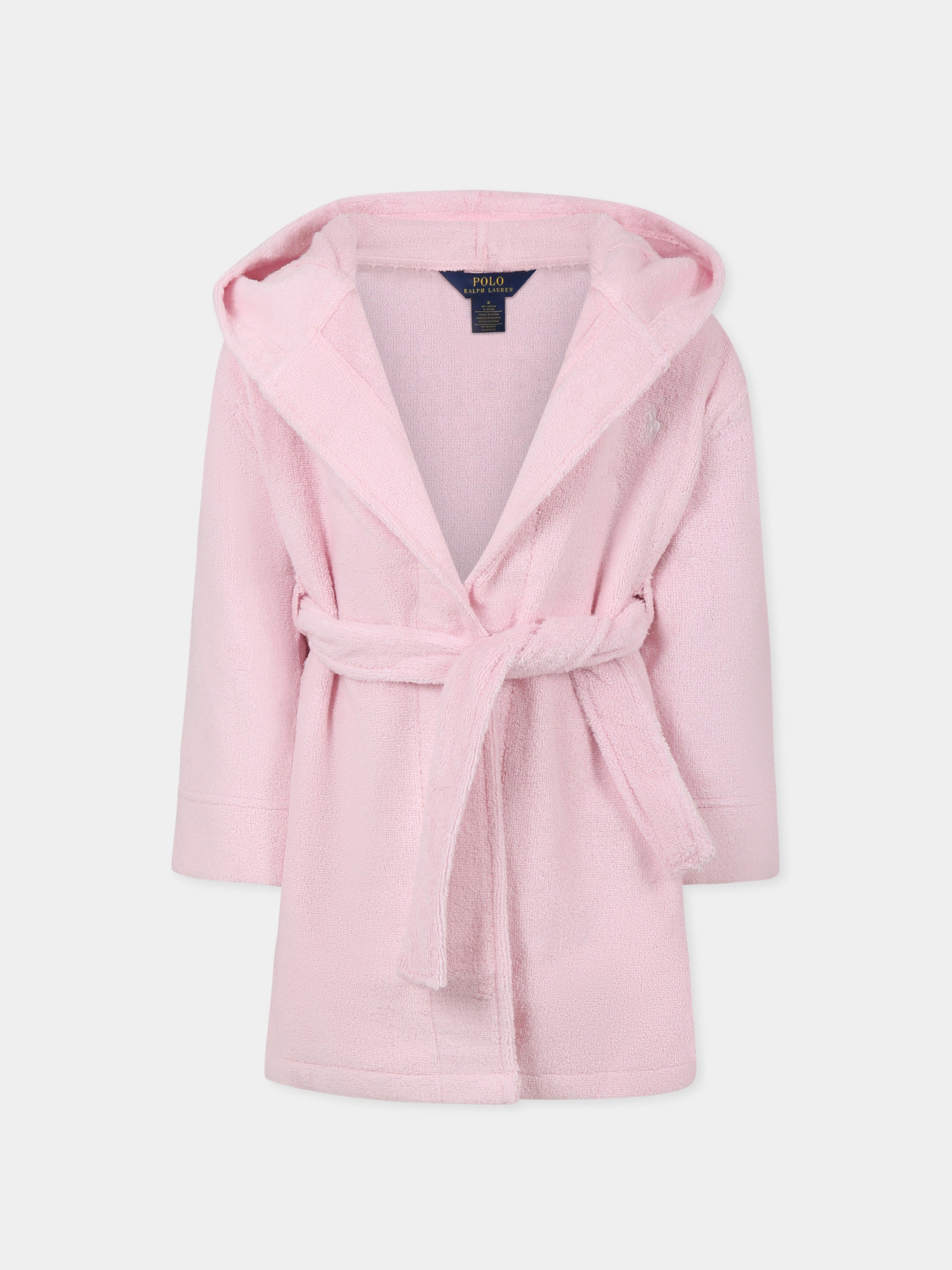 Accappatoio rosa per bambina con cavallino,Ralph Lauren Kids,2P0188 ADQ