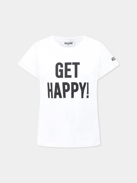 White t-shirt for girl with writing