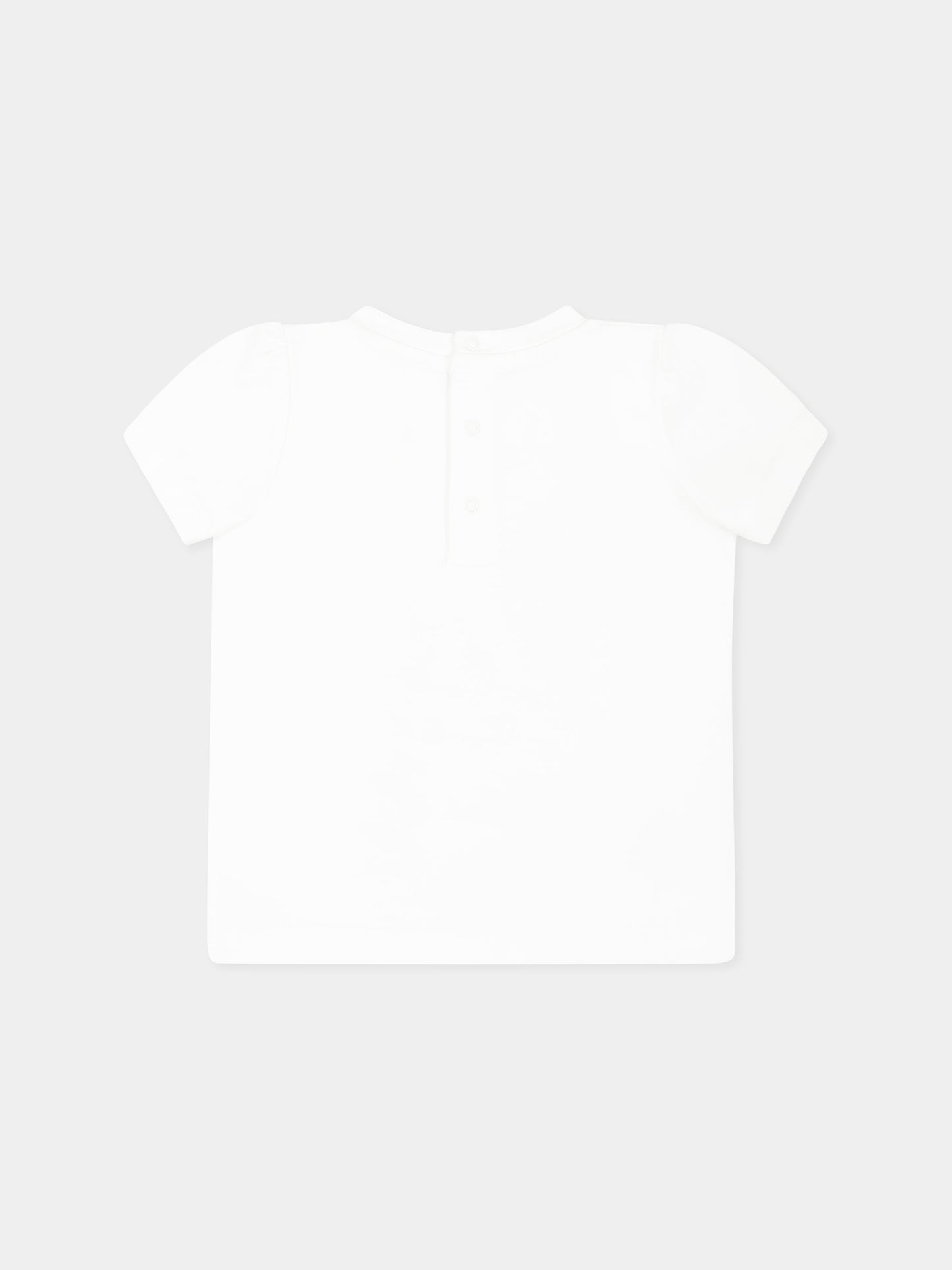 T-shirt bianca per neonata con stampa bicicletta,Moschino Kids,MDM03M LBA10 10101