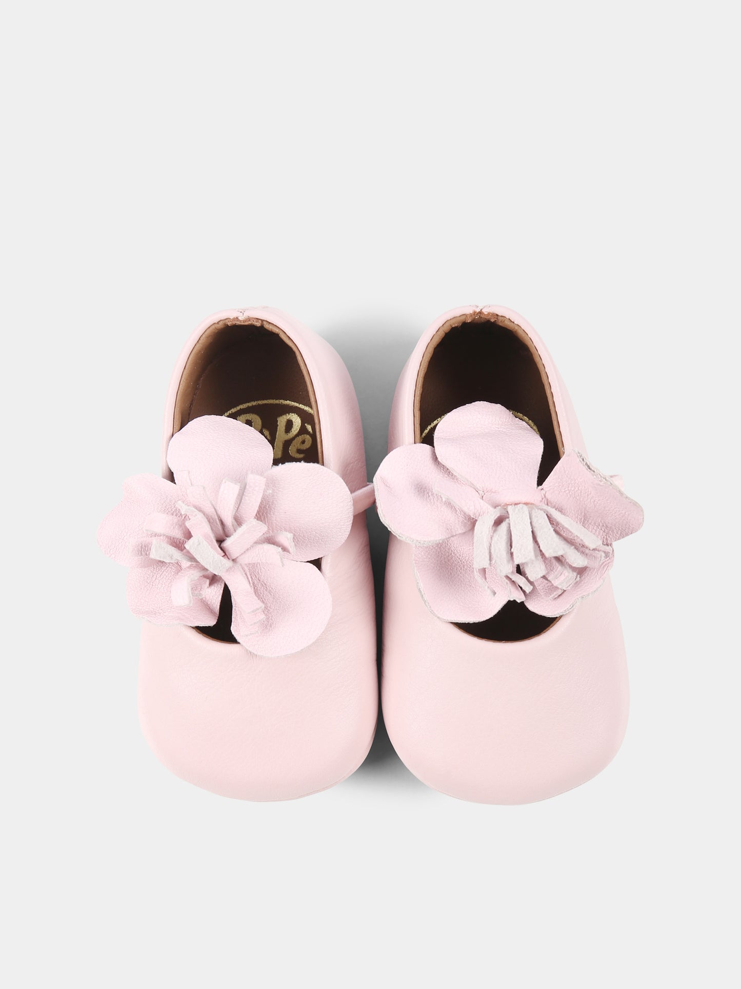 Ballerine rosa per neonata con fiore,Pèpè,0208 FLP VIDM CAMELIA