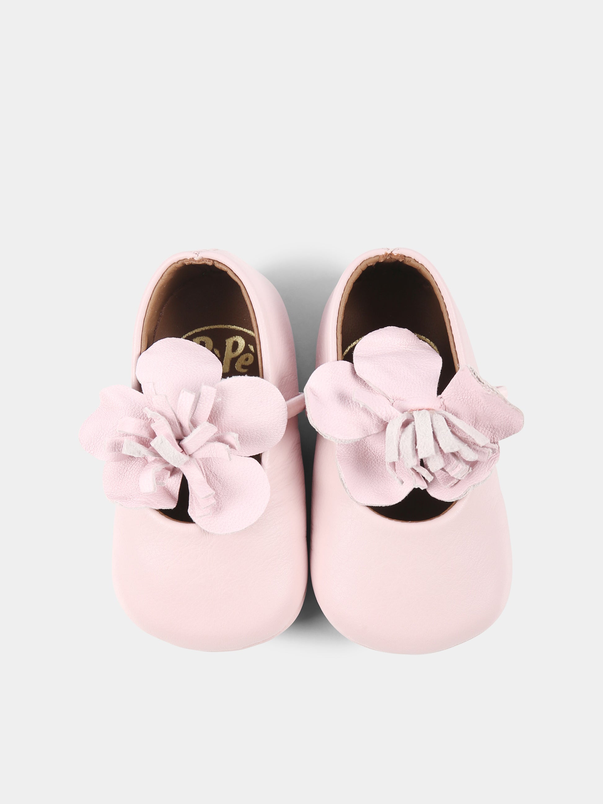 Ballerine rosa per neonata con fiore,Pèpè,0208 FLP VIDM CAMELIA