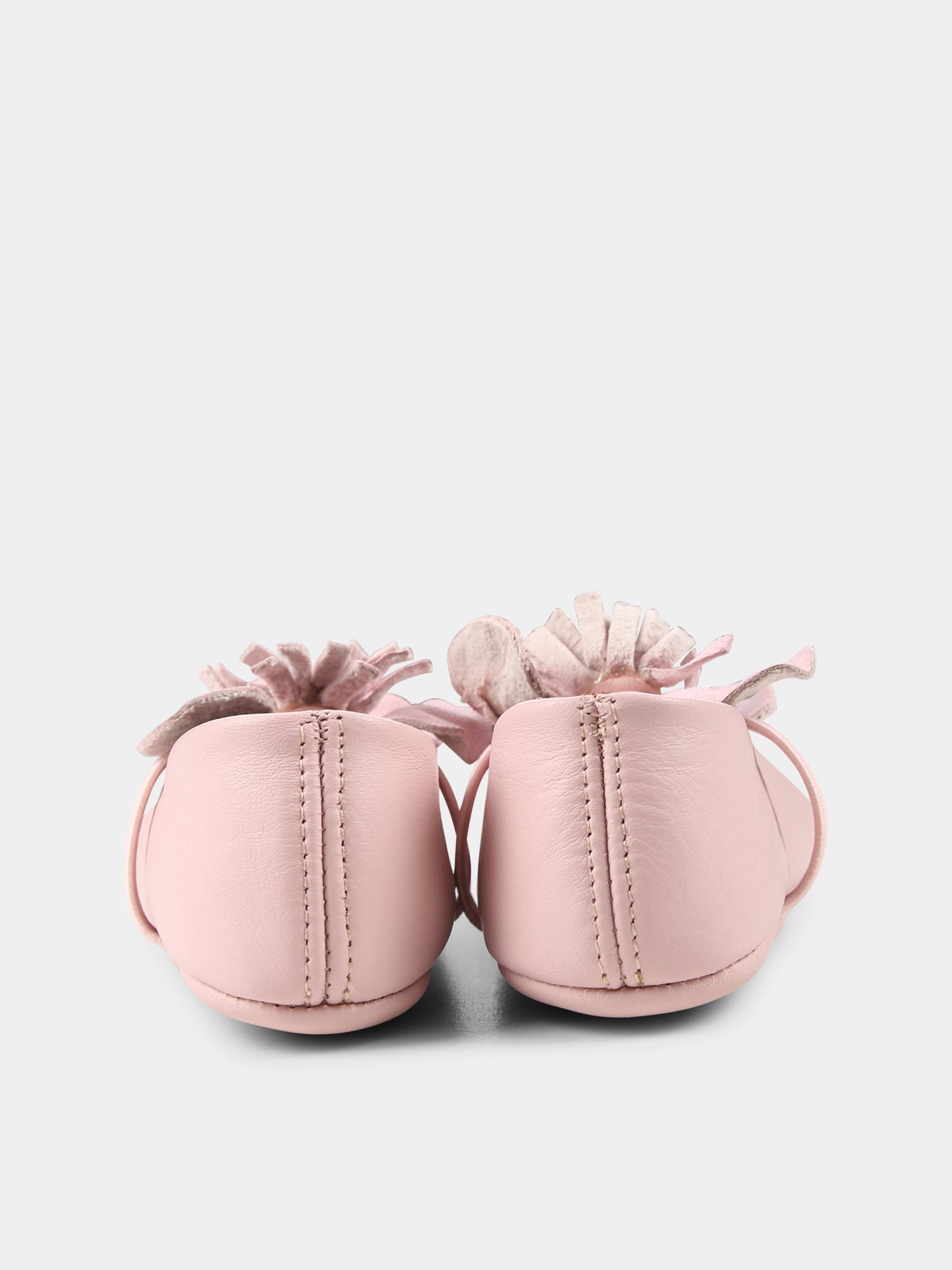 Ballerine rosa per neonata con fiore,Pèpè,0208 FLP VIDM CAMELIA