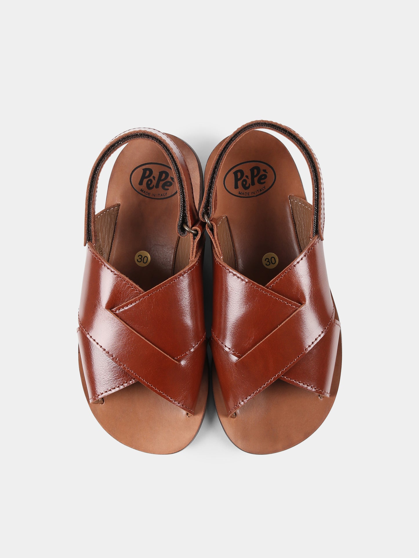 Sandali marroni per bambina,Pèpè,1241 VLC SERRPN MARRONE