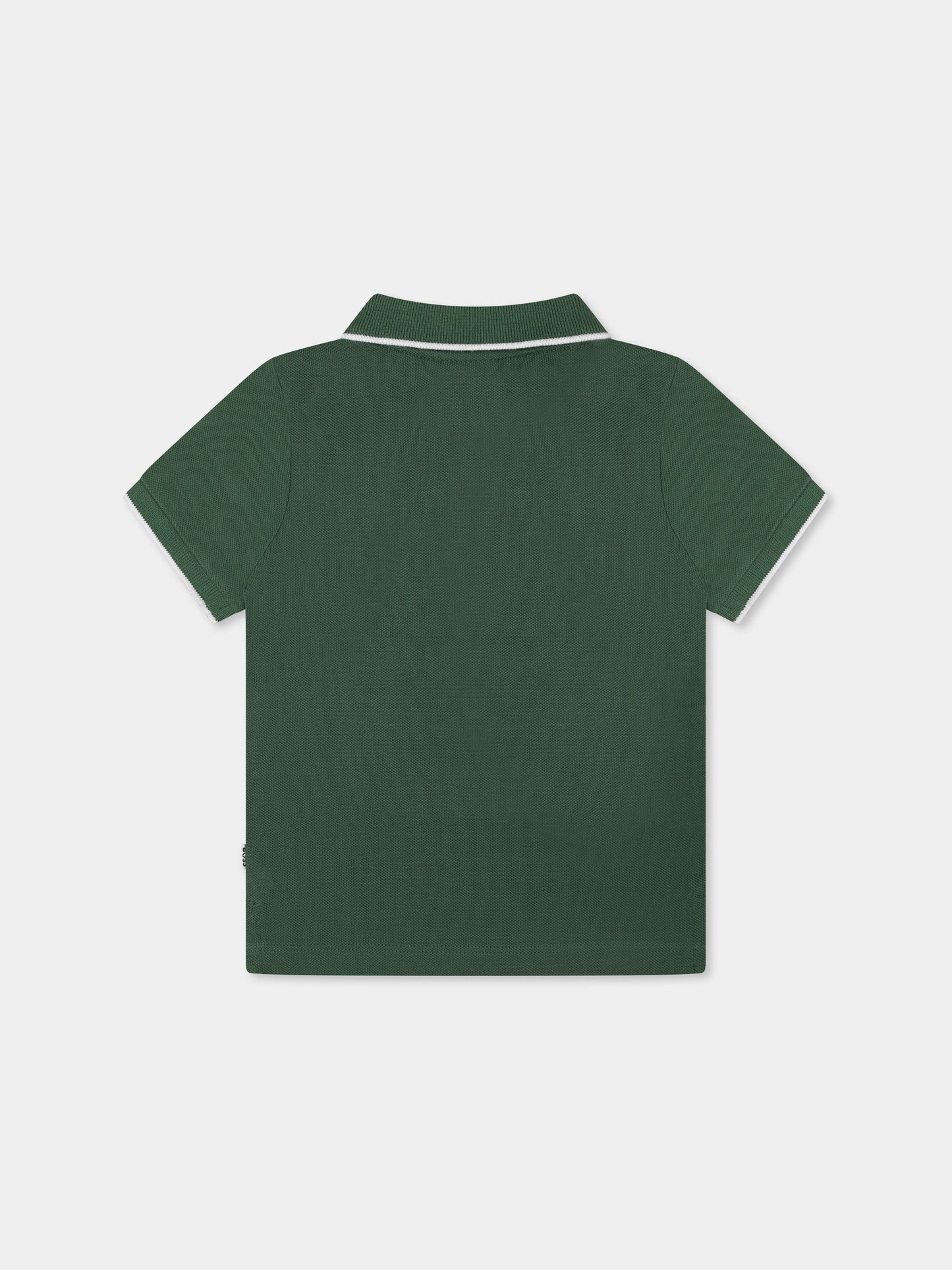 Polo verde per neonato con logo,Boss,J50593 651