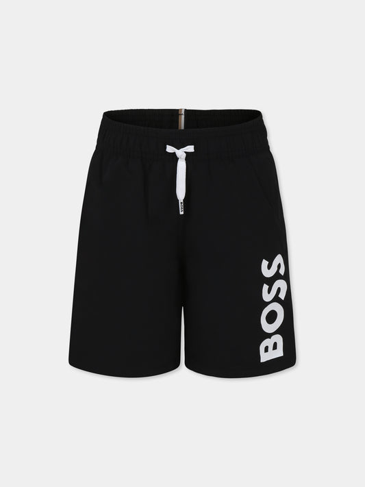 Boxer mare nero per bambino con logo,Boss,J50662 09B