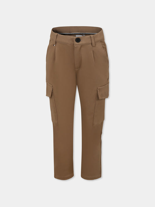 Pantaloni beige per bambino con logo,Boss,J50675 269