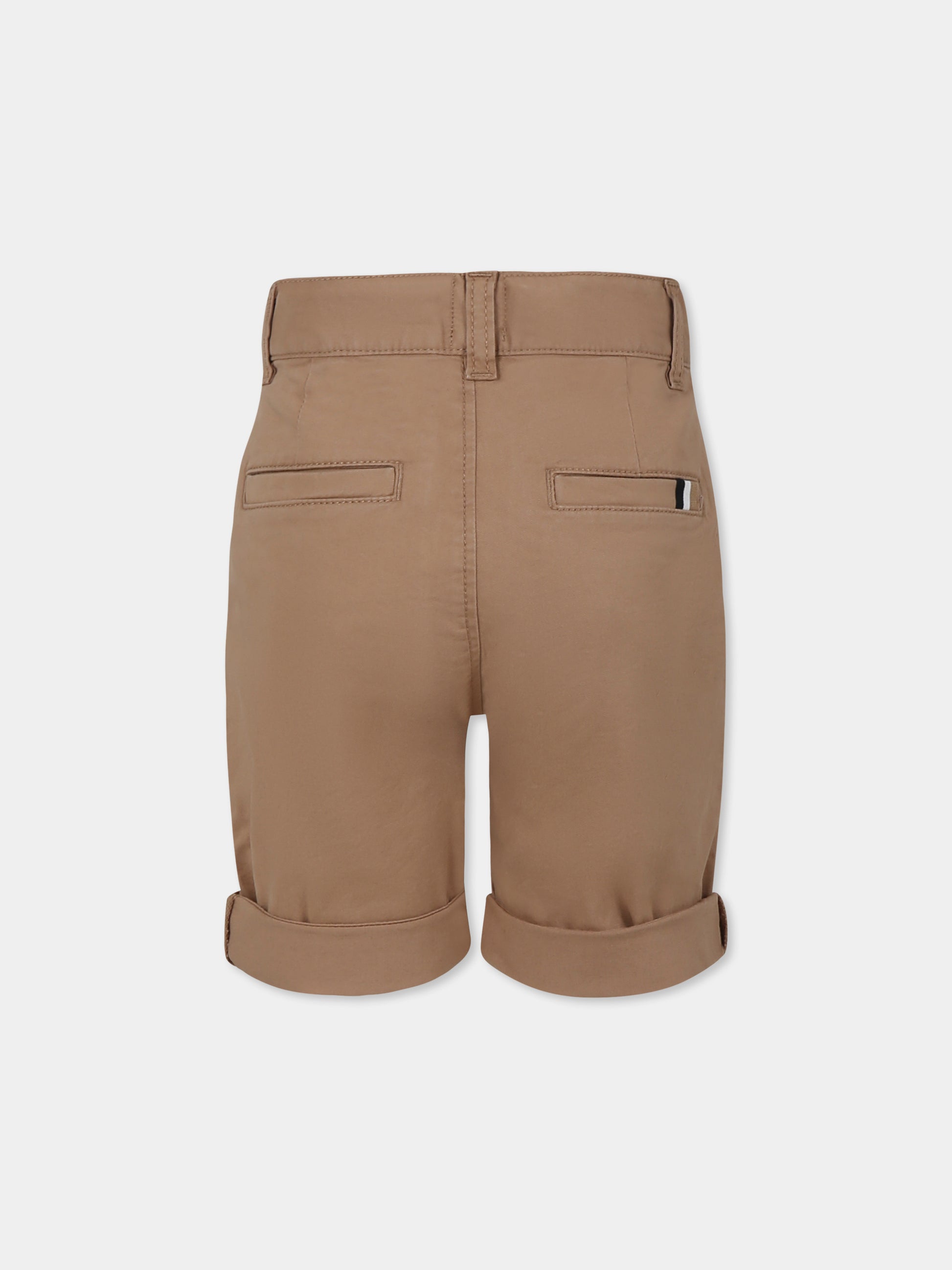 Shorts beige per bambino con logo,Boss,J50682 269