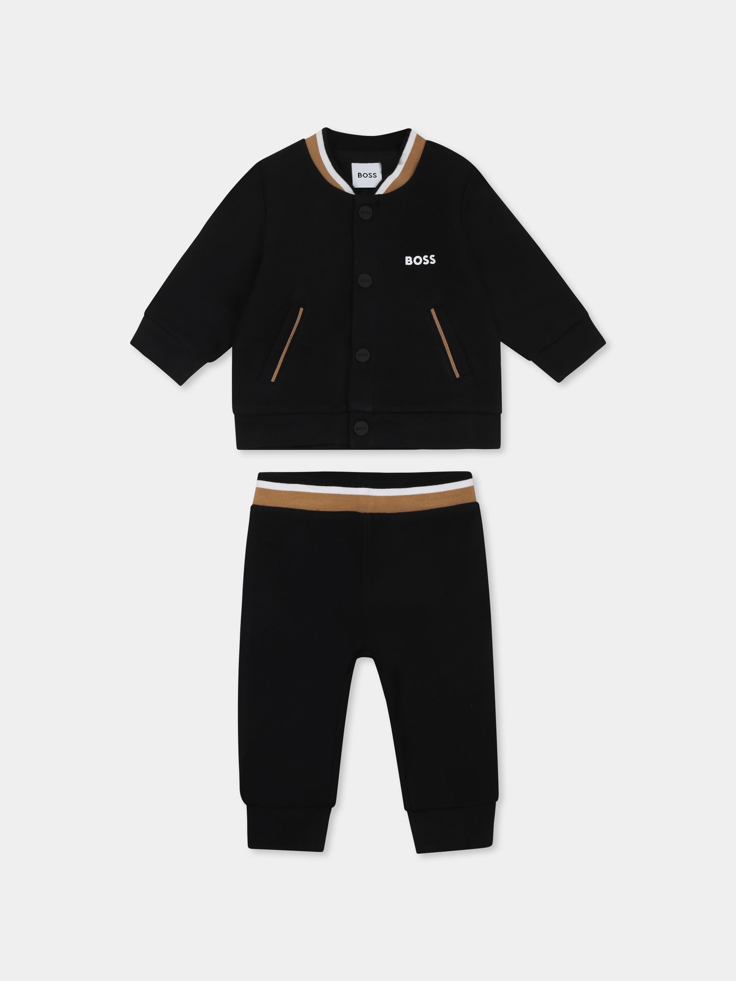 Completo nero per neonato con logo,Boss,J51608 09B