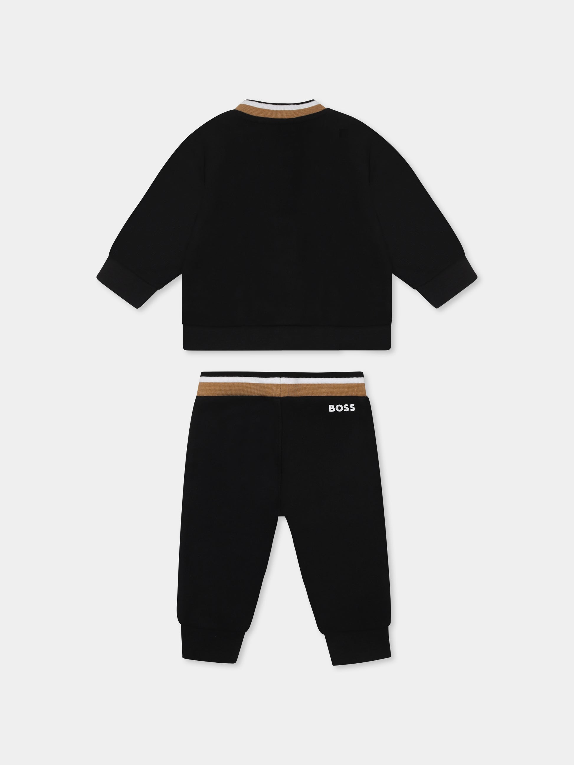 Completo nero per neonato con logo,Boss,J51608 09B