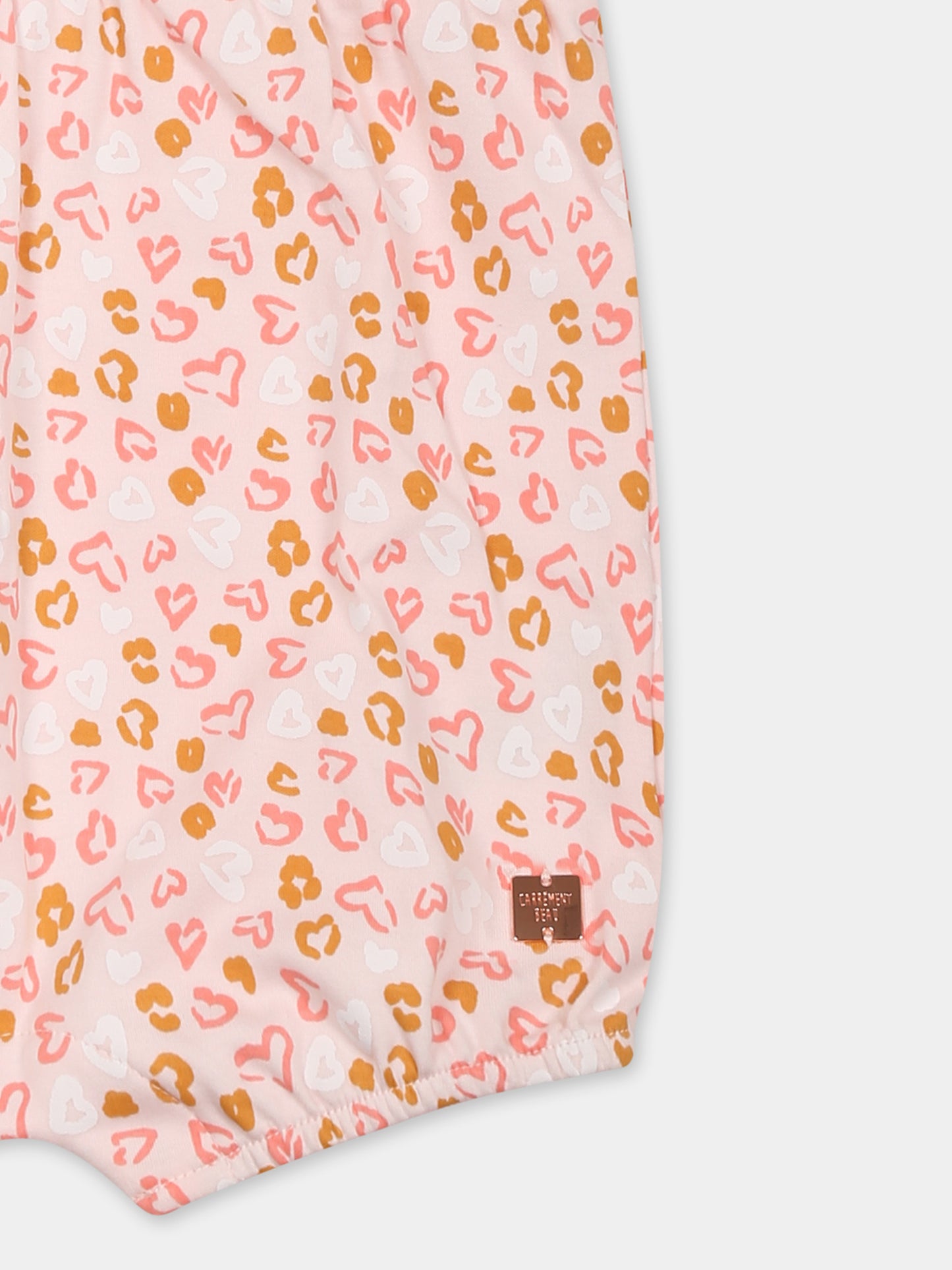 Set pagliaccetto rosa per neonata con cuori all over,Carrement Beau,Y30014 43B