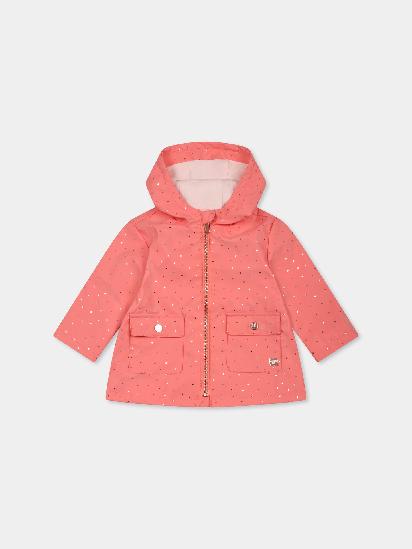 Giacca a vento rosa per neonata con pois all over,Carrement Beau,Y30078 411