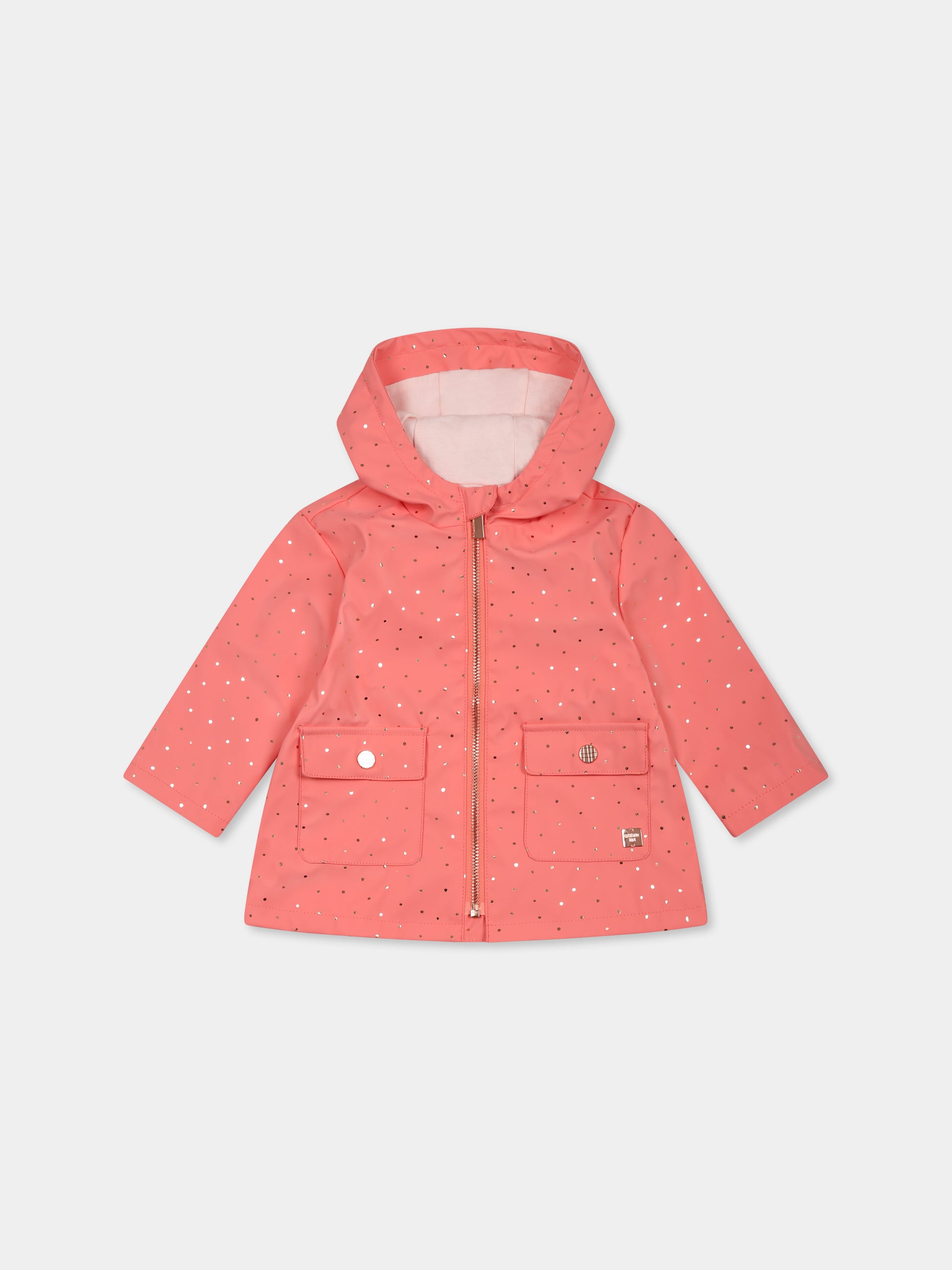 Giacca a vento rosa per neonata con pois all over,Carrement Beau,Y30078 411