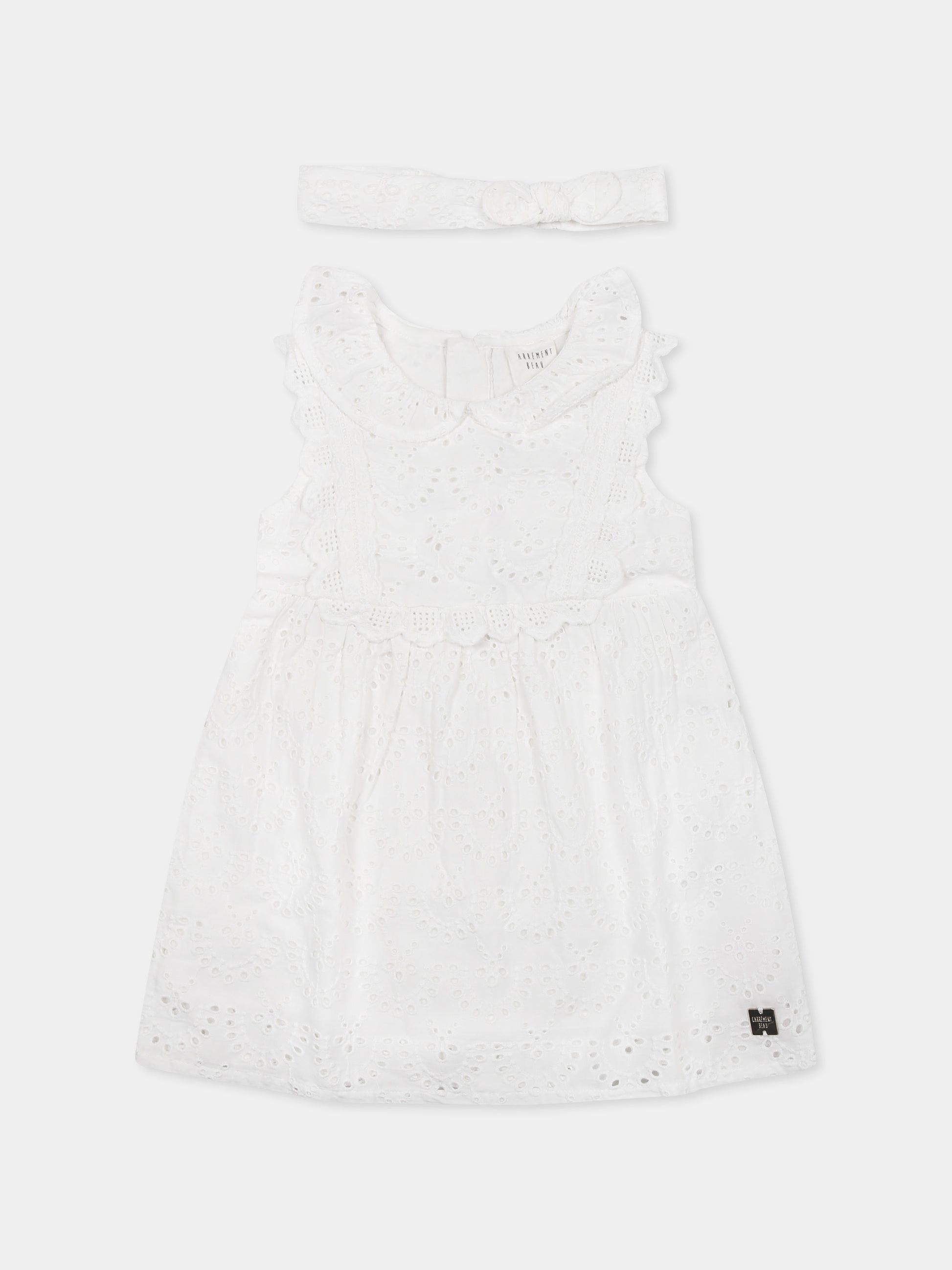 Vestito bianco per neonata con logo,Carrement Beau,Y30088 10P