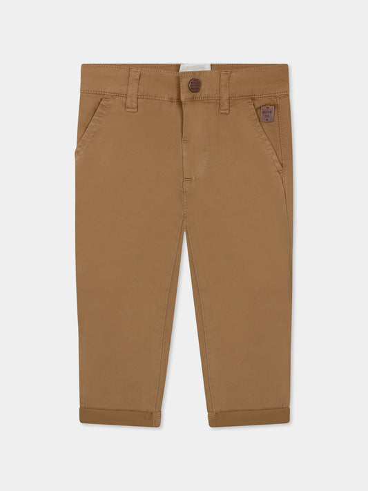 Pantaloni beige per neonato con logo,Carrement Beau,Y30141 262