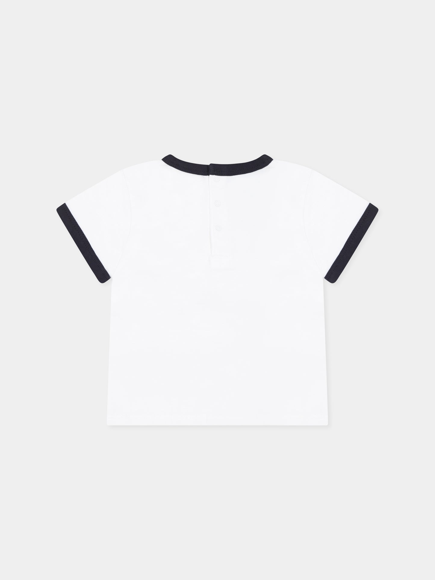 T-shirt bianca per neonato con scritta,Carrement Beau,Y30159 10P