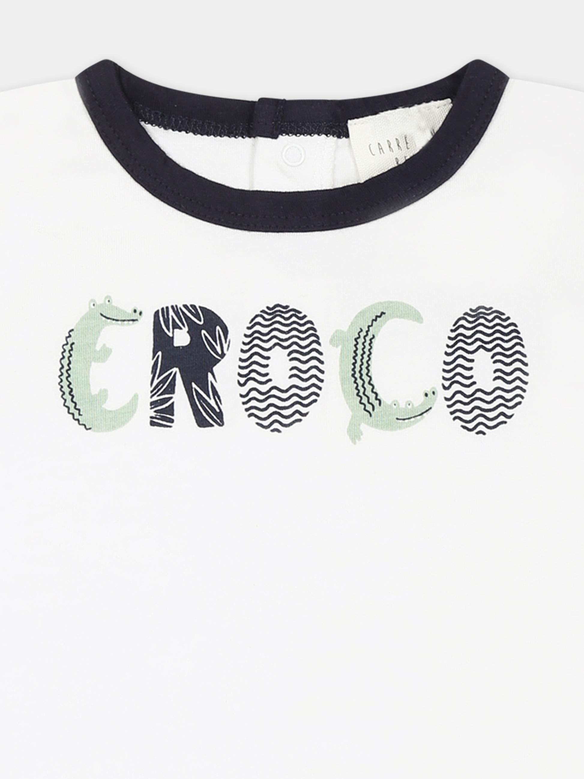 T-shirt bianca per neonato con scritta,Carrement Beau,Y30159 10P