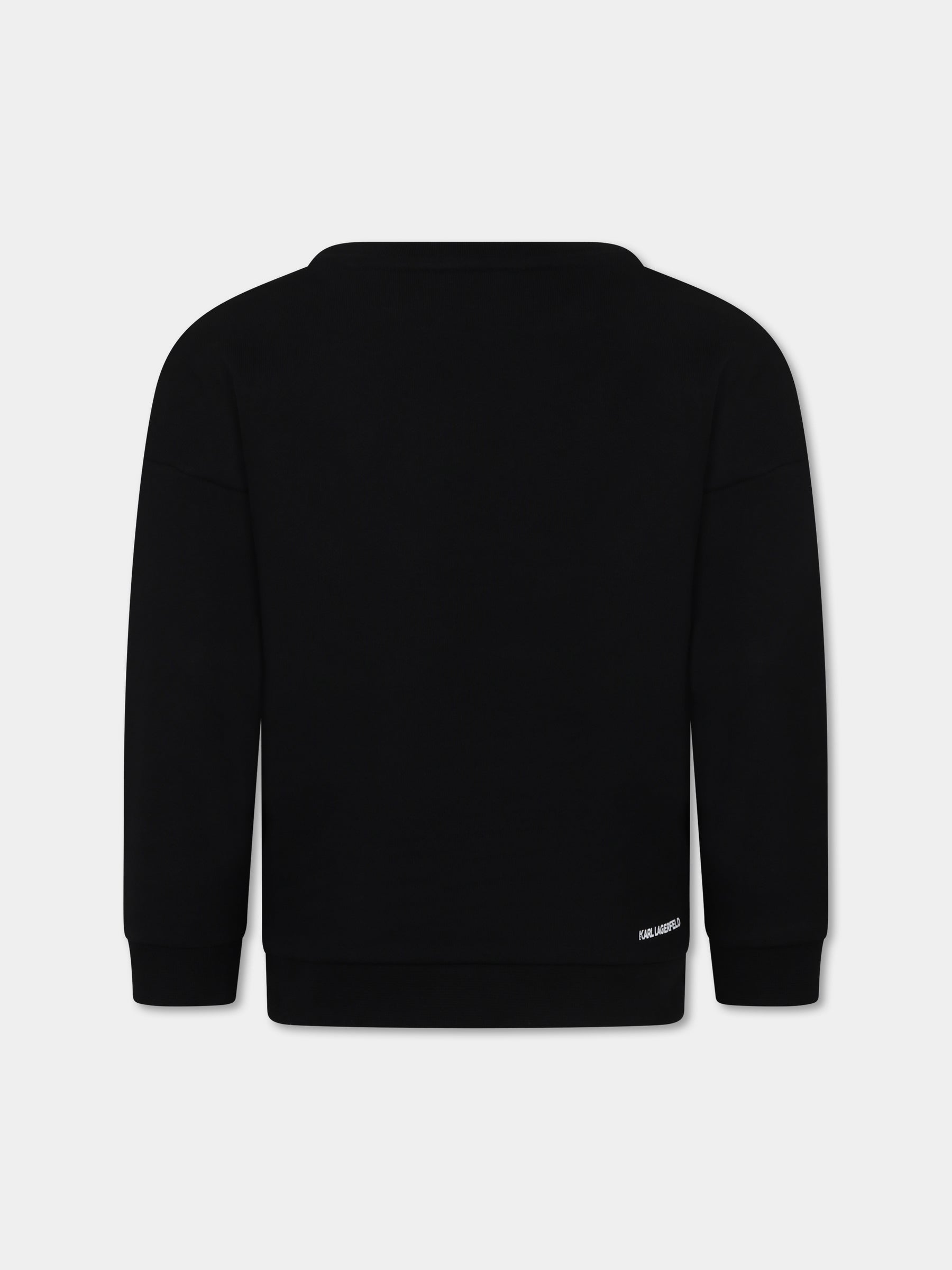 Felpa nera per bambino con Karl Lagerfeld,Karl Lagerfeld Kids,Z30042 09B
