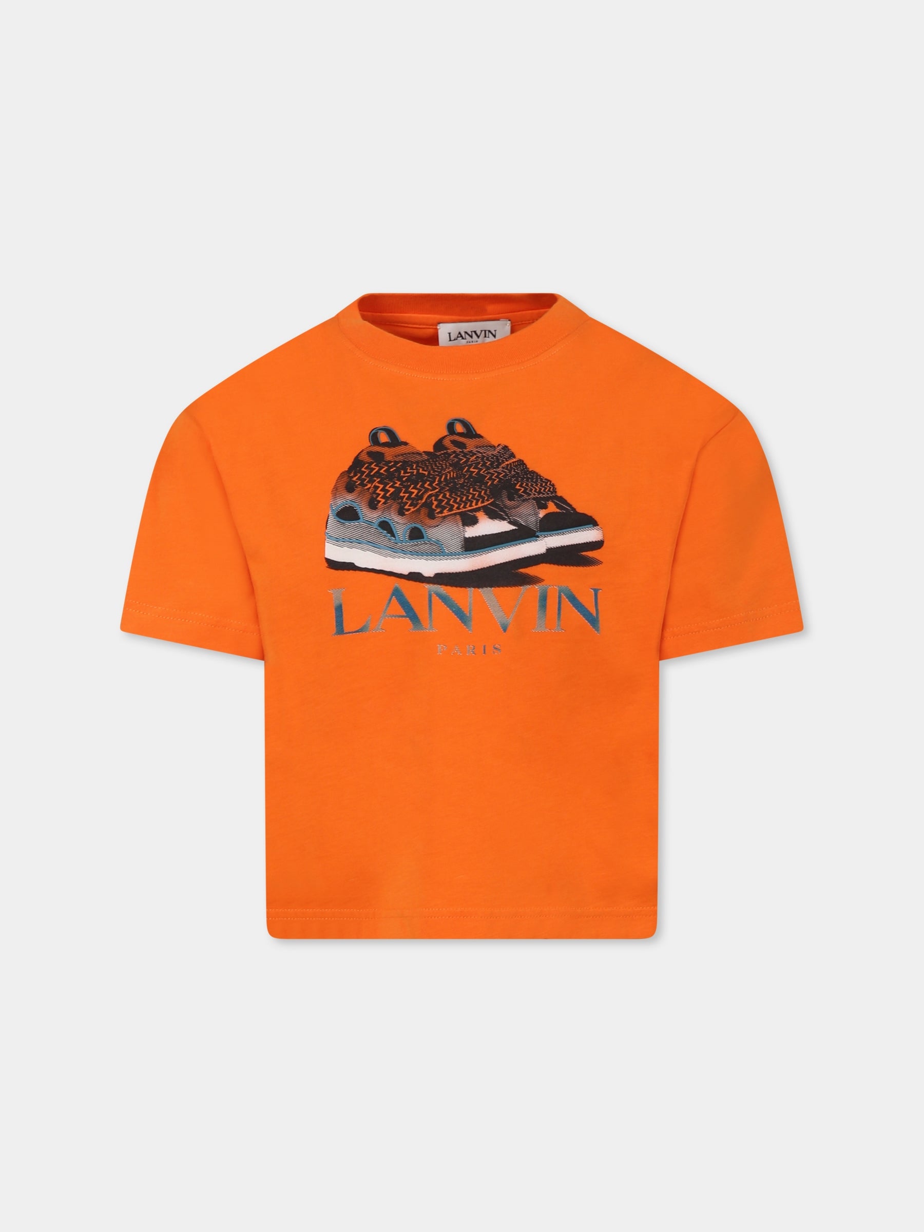 T-shirt arancione per bambino con sneakers,Lanvin Petite,N30067 419