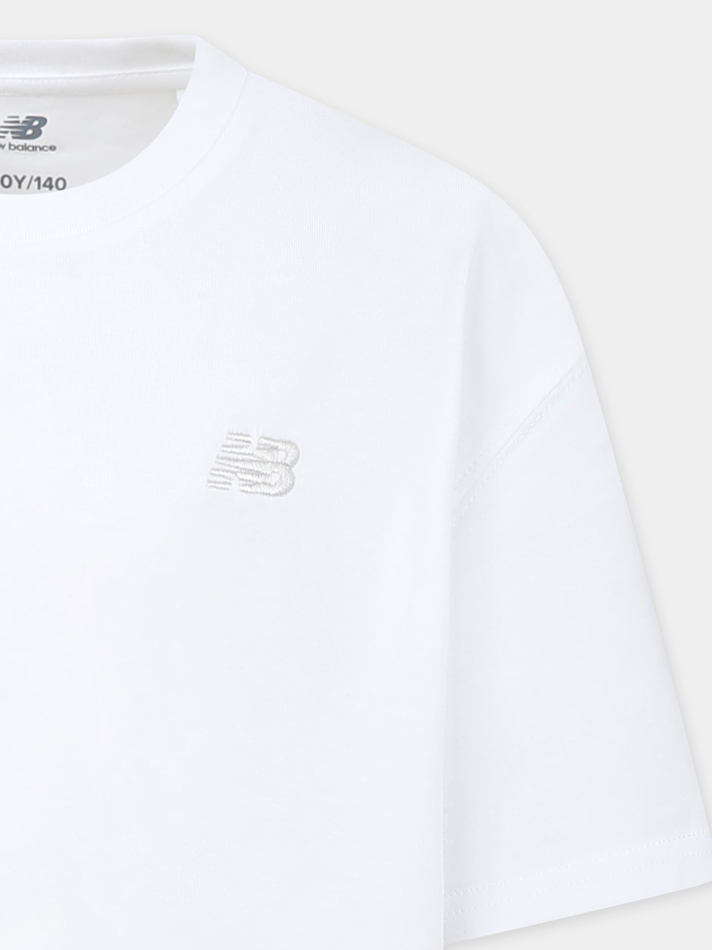 White t-shirt for boy with logo