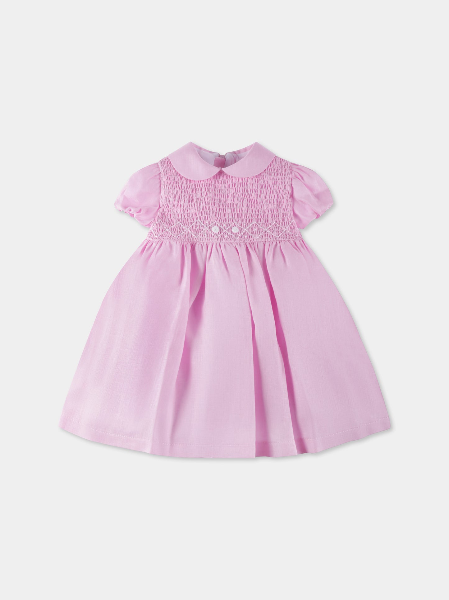 Vestito rosa per neonata con ricami,Mercadante 1939,M006 ROSA