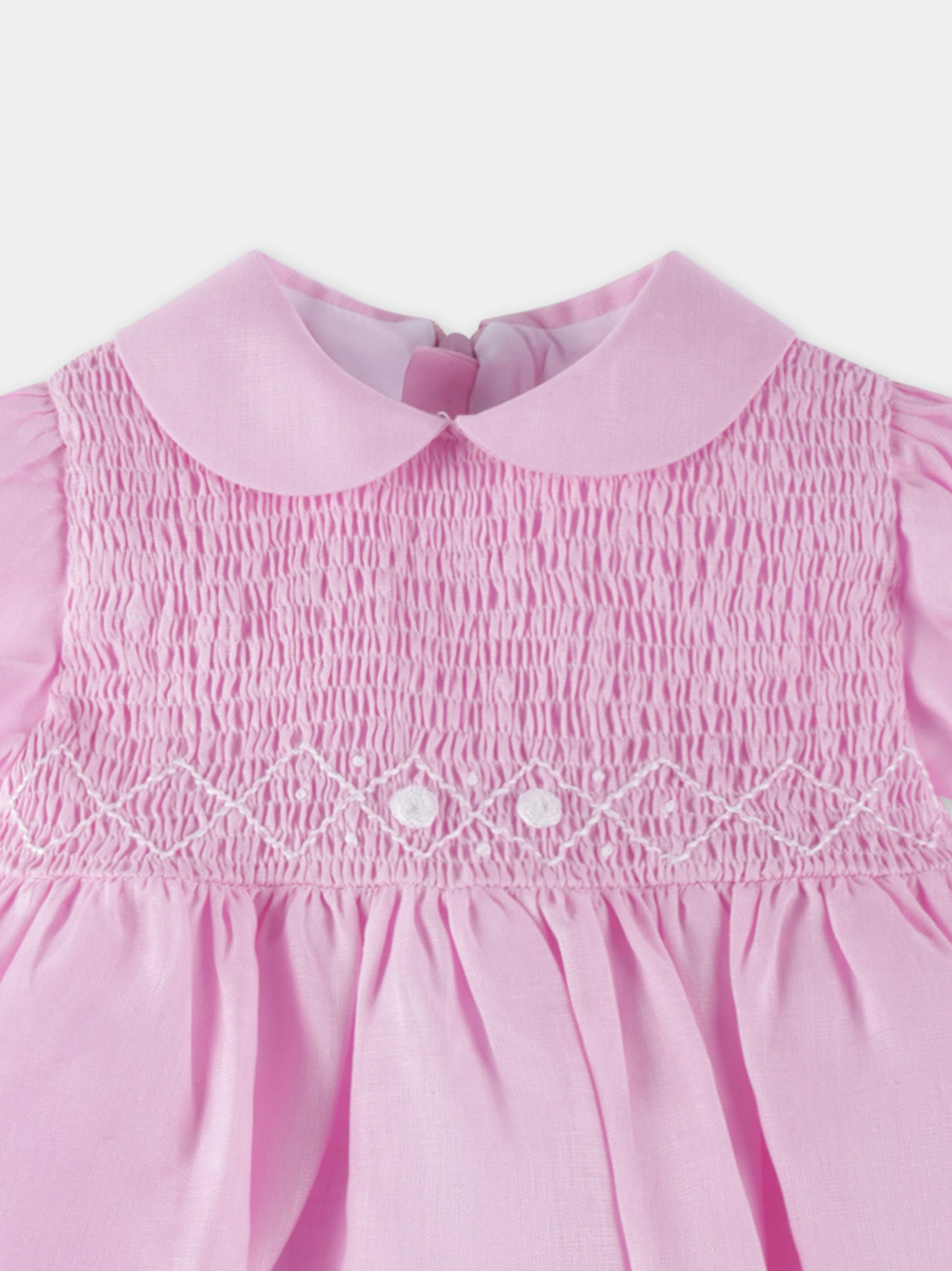 Vestito rosa per neonata con ricami,Mercadante 1939,M006 ROSA