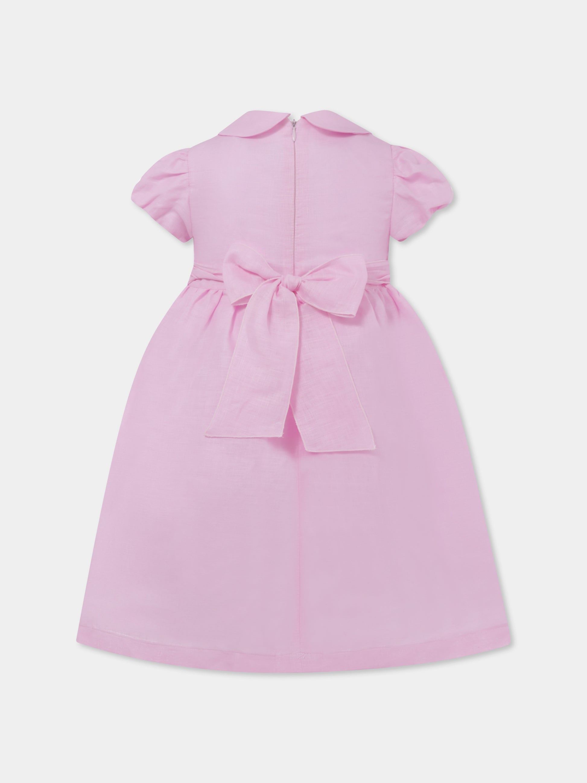 Vestito rosa per bambina con ricami,Mercadante 1939,M006 ROSA