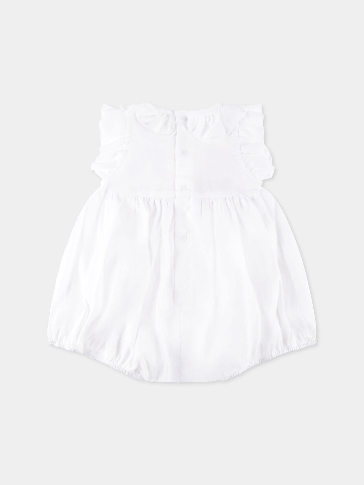 Pagliaccetto bianco per neonata con ricamo,Mercadante 1939,MP006 BIANCO