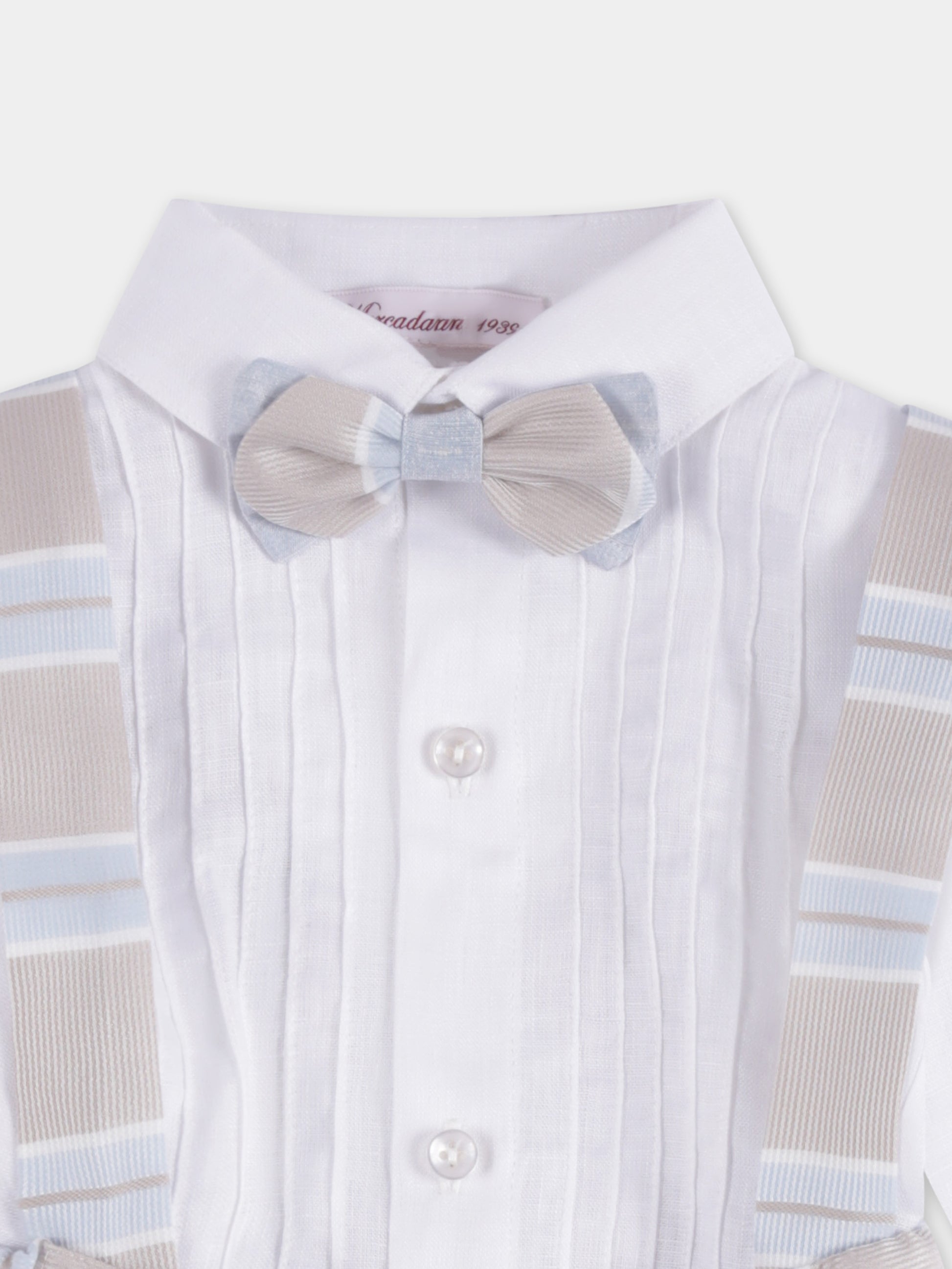 Completo beige per neonato con papillon,Mercadante 1939,M011 UNICO