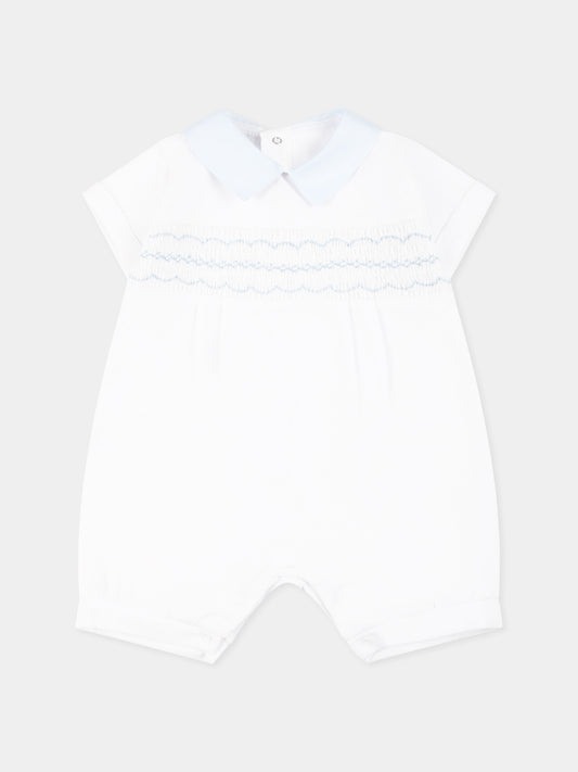 Pagliaccetto bianco per neonato con ricami