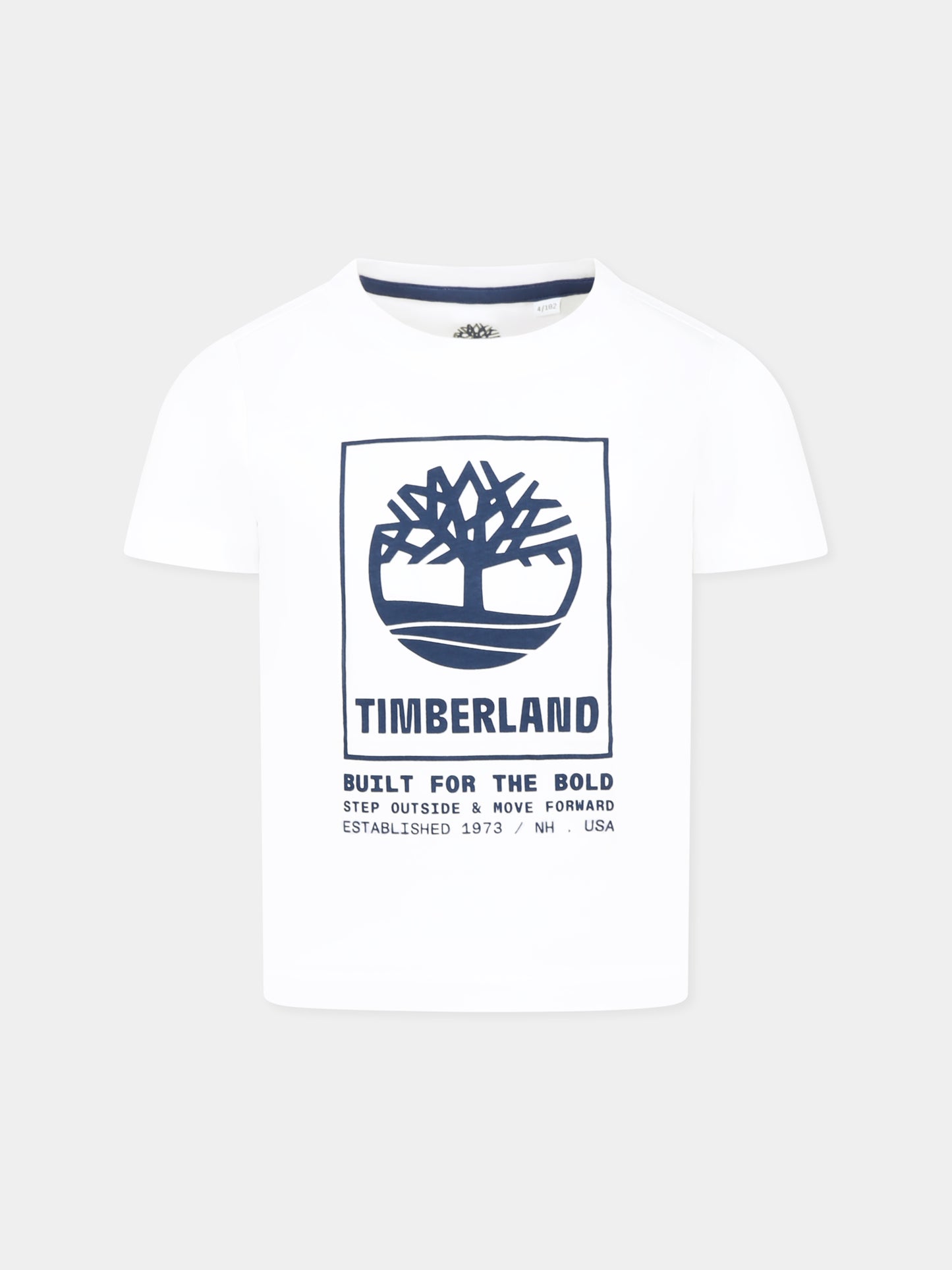 T-shirt bianca per bambino con logo,Timberland,T60082 10P