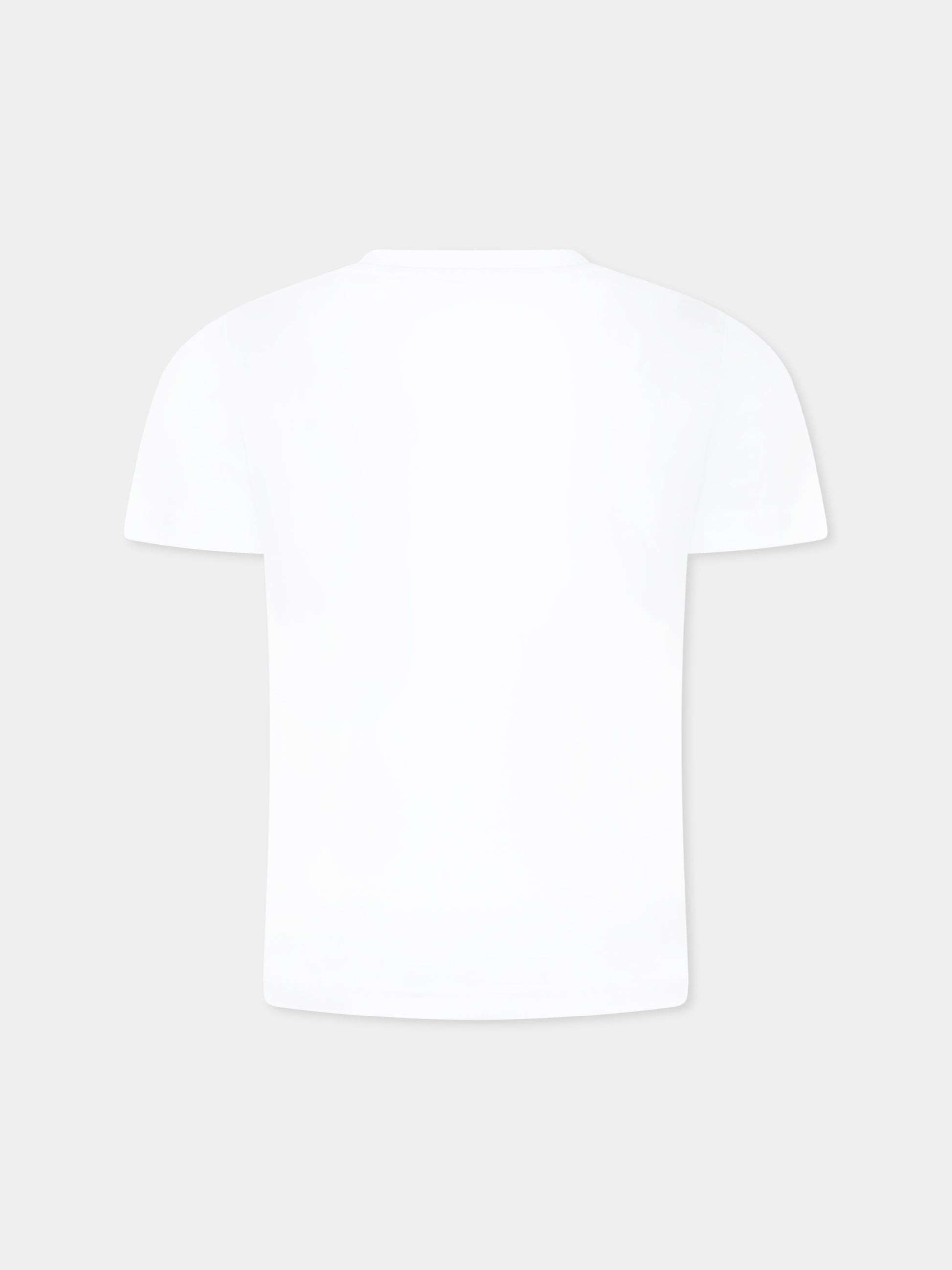 T-shirt bianca per bambino con logo e stampa,Timberland,T60144 10P