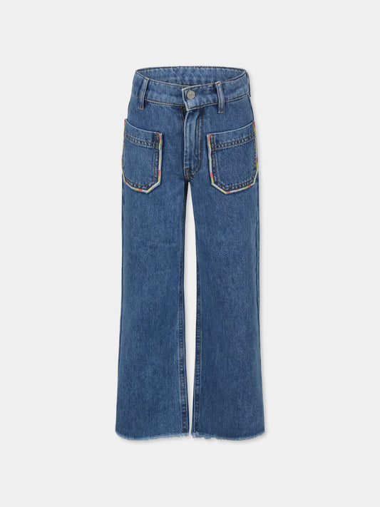 Jeans denim per bambina con logo e sole,Sonia Rykiel Paris,A00166 Z27