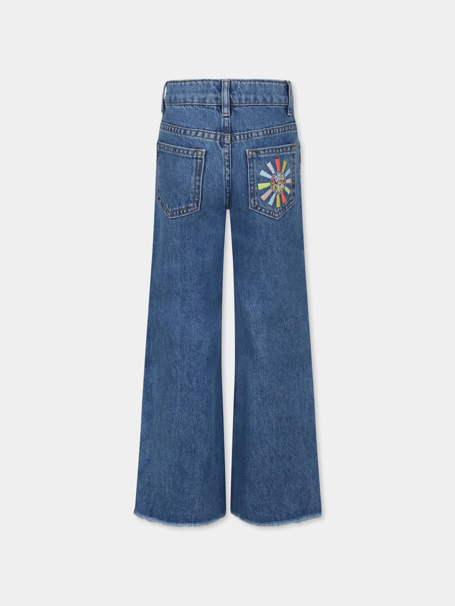 Jeans denim per bambina con logo e sole,Sonia Rykiel Paris,A00166 Z27